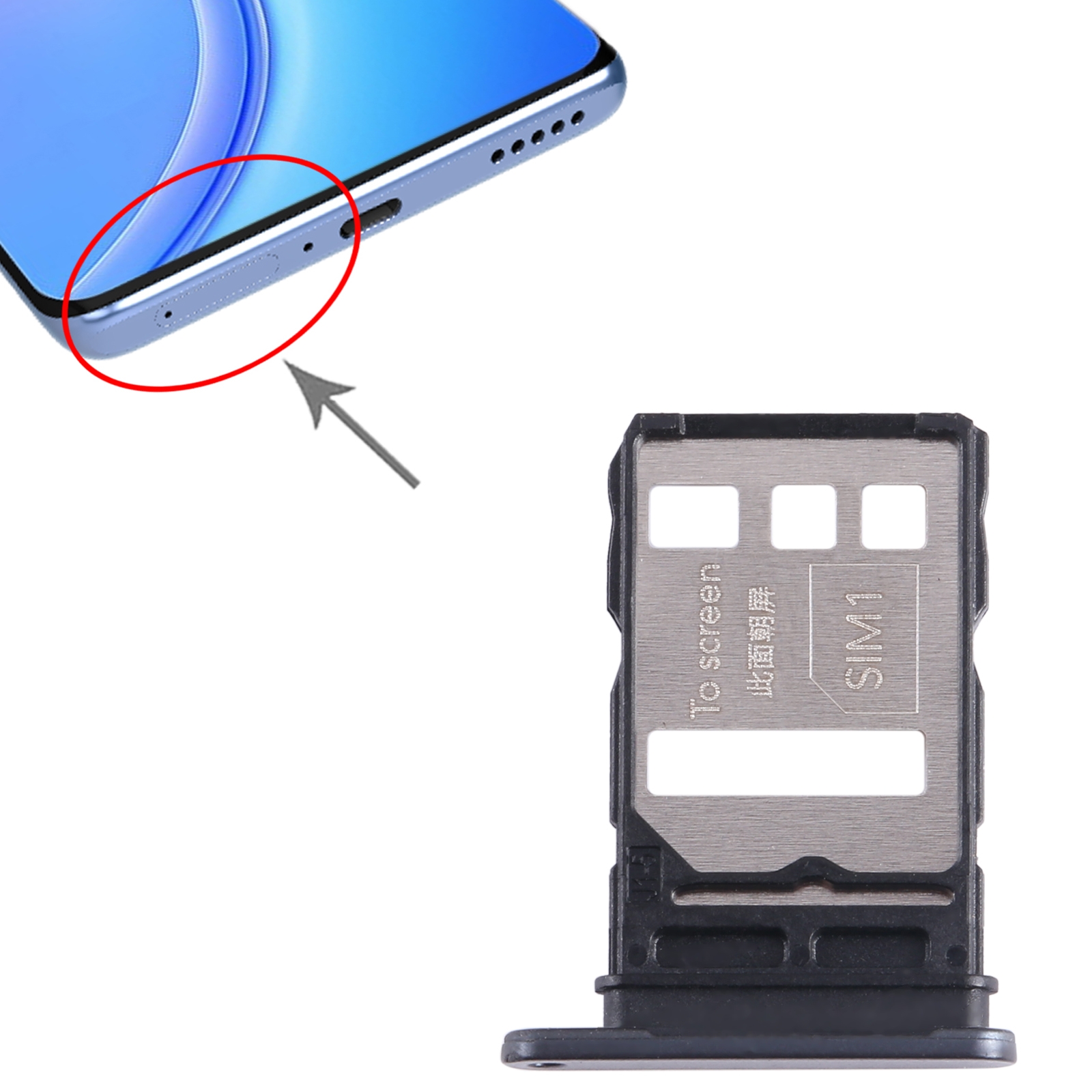 Honor 60 Pro Black SIM Card Tray Replacement - Image 3