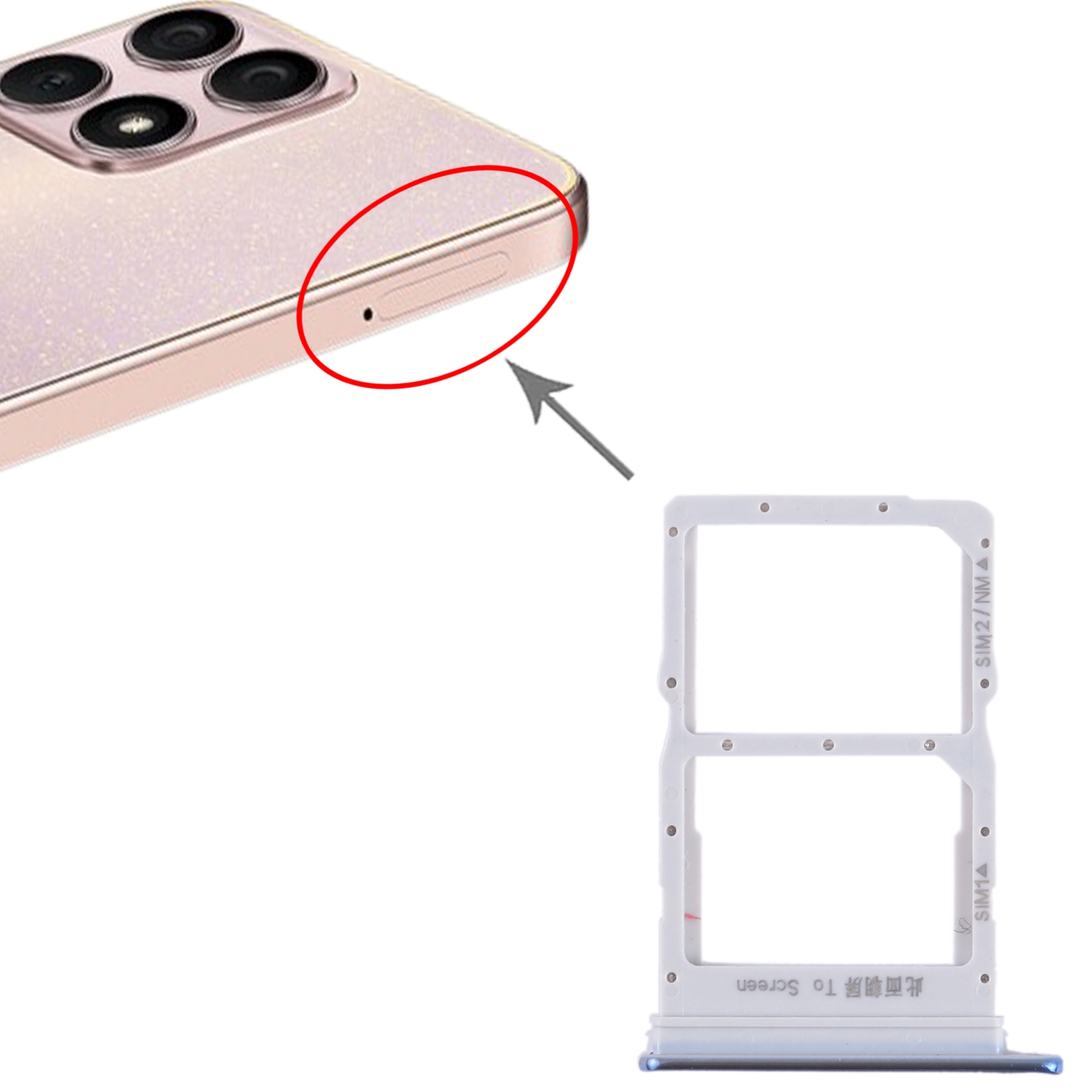 Honor X30 Max Silver SIM Card Tray Replacement - Image 3