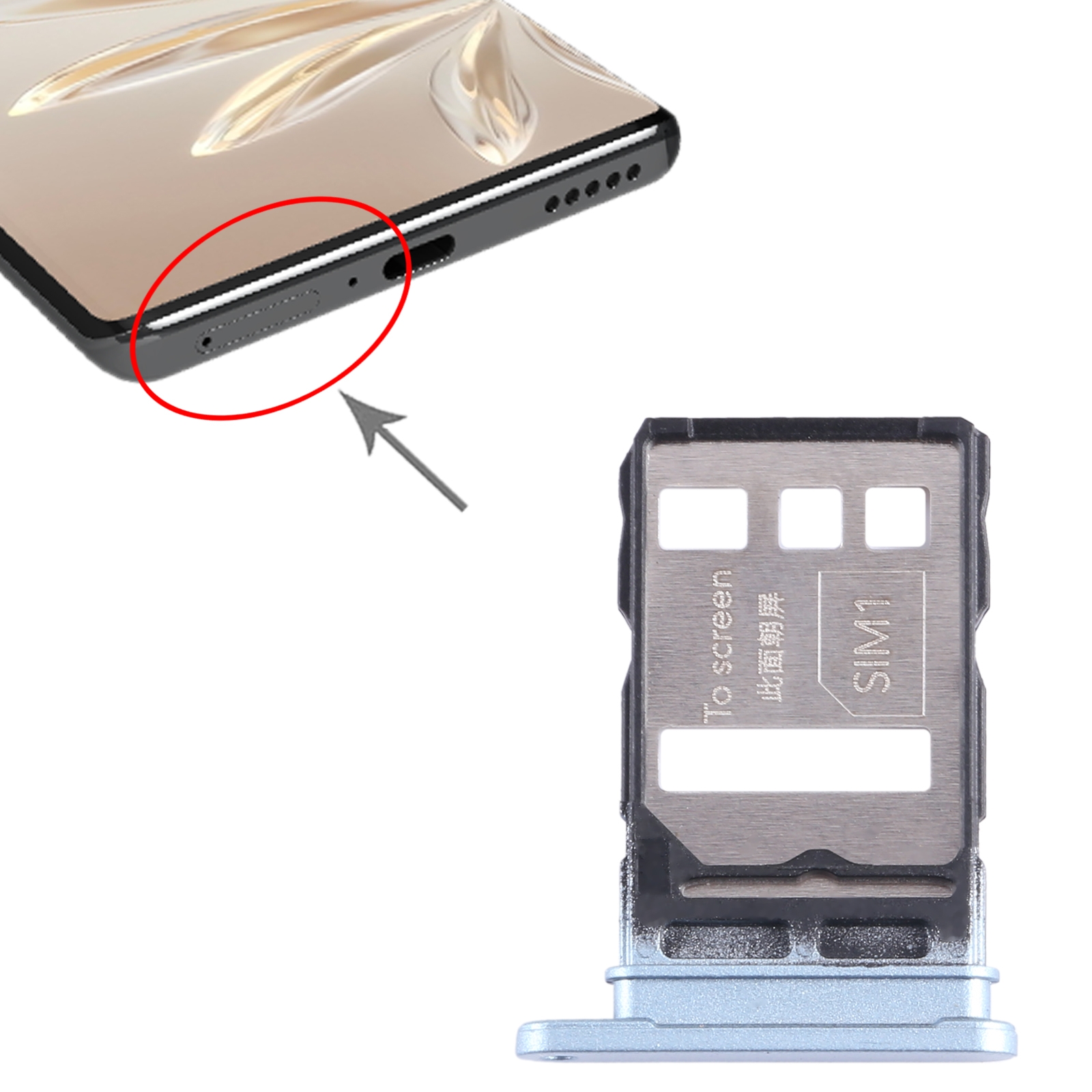 Honor 70 Blue SIM Card Tray Replacement - Image 3