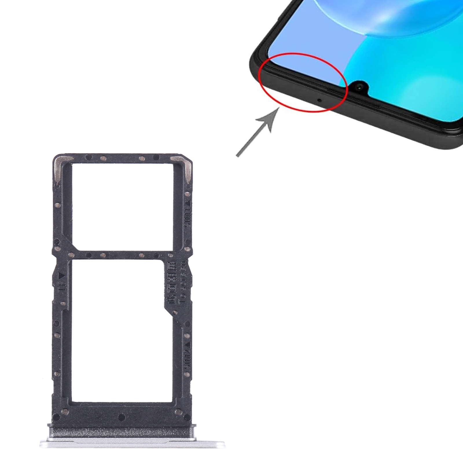 Honor X5 Plus Silver SIM Card Tray Replacement - Image 3