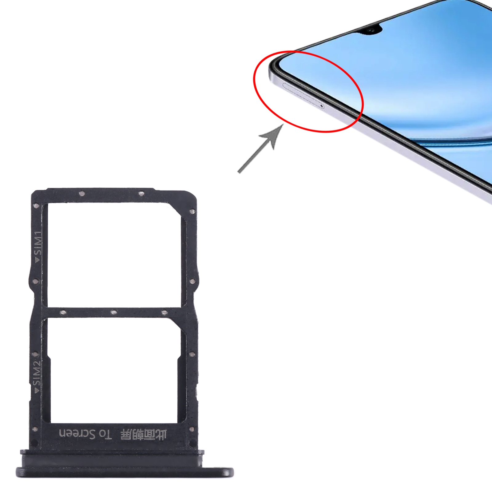 Honor Play 20 Pro Black SIM Card Tray Replacement - Image 3