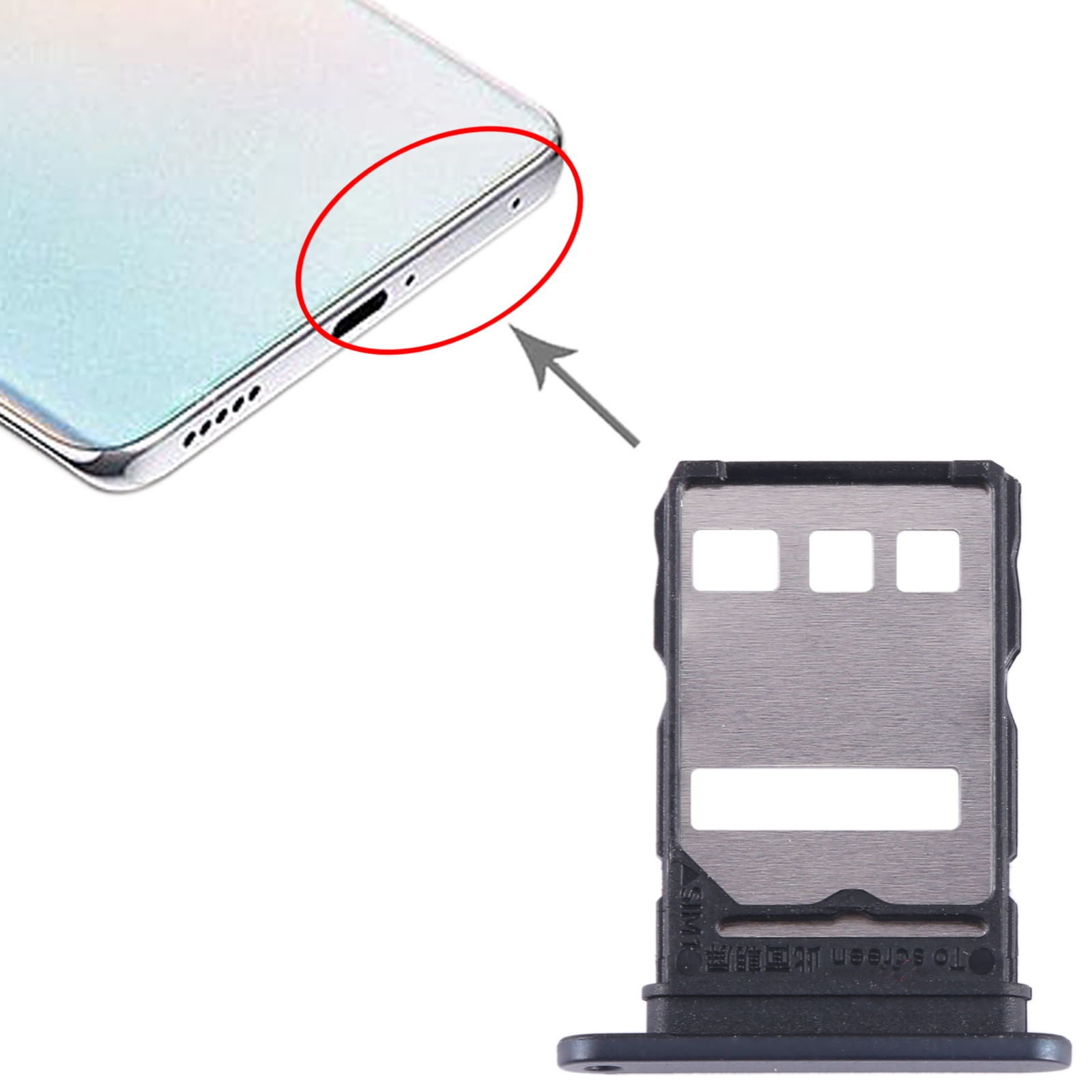 Honor X50 Black SIM Card Tray Replacement - Image 3