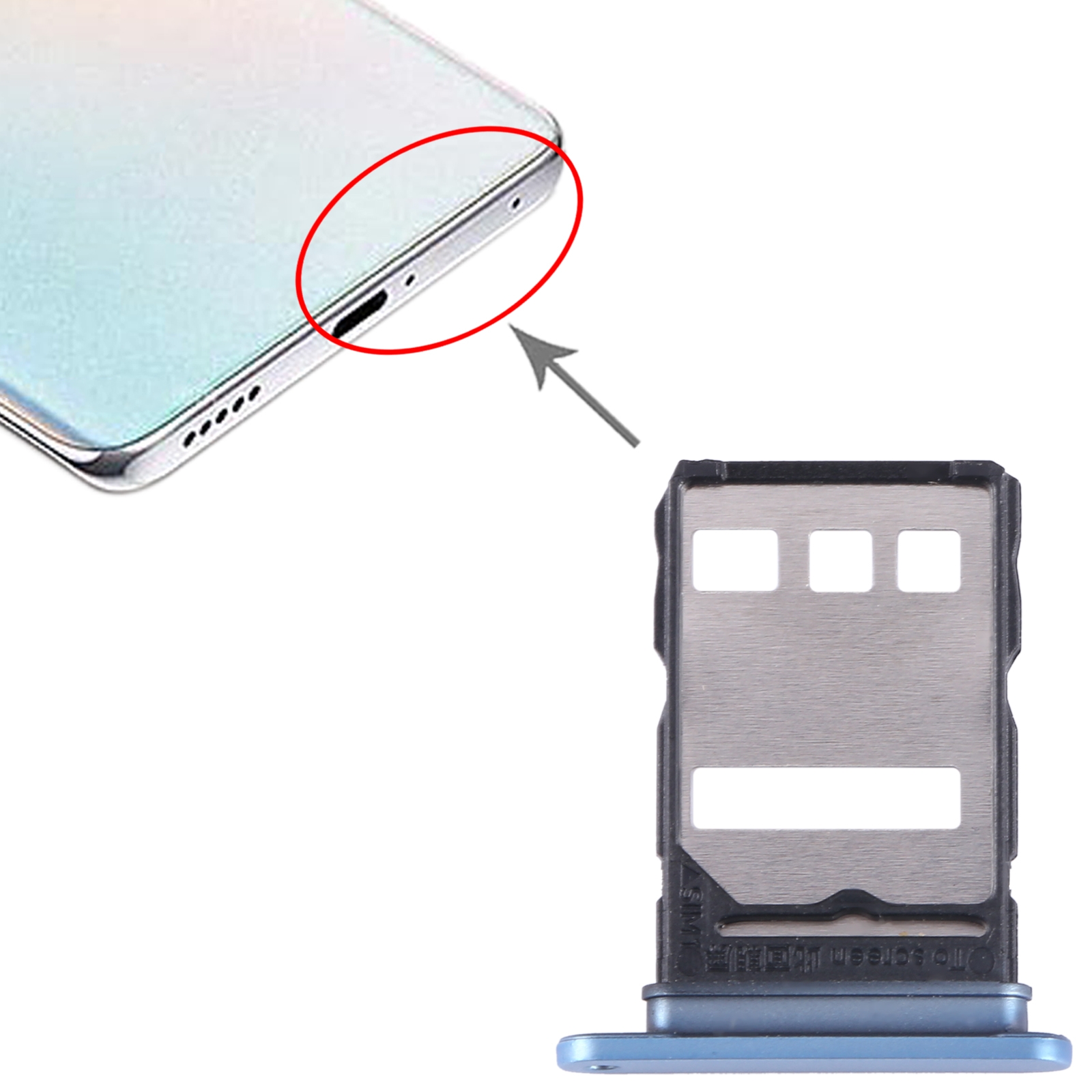 Honor X50 Blue SIM Card Tray Replacement - Image 3