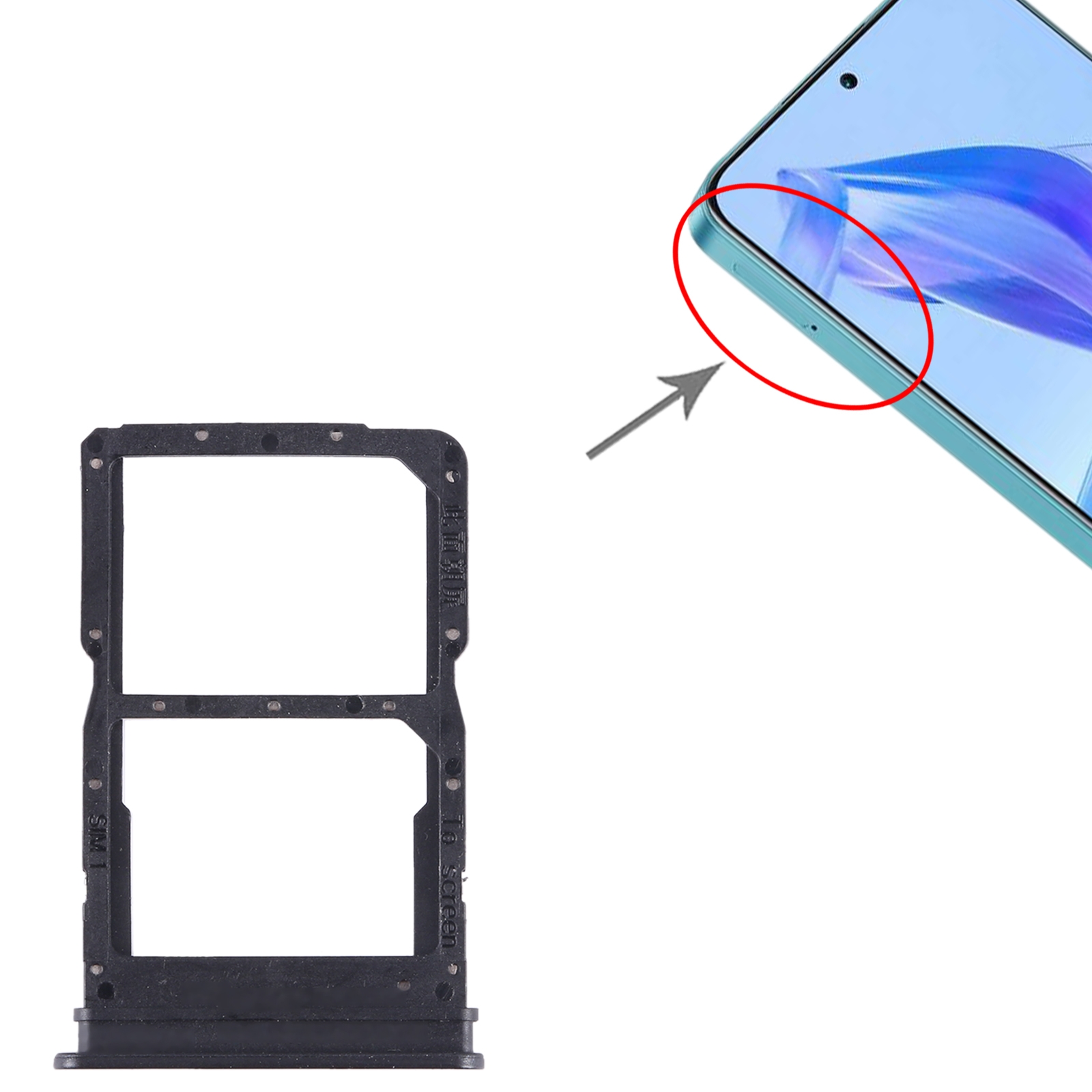 Honor 90 Lite Black SIM Card Tray Replacement - Image 3