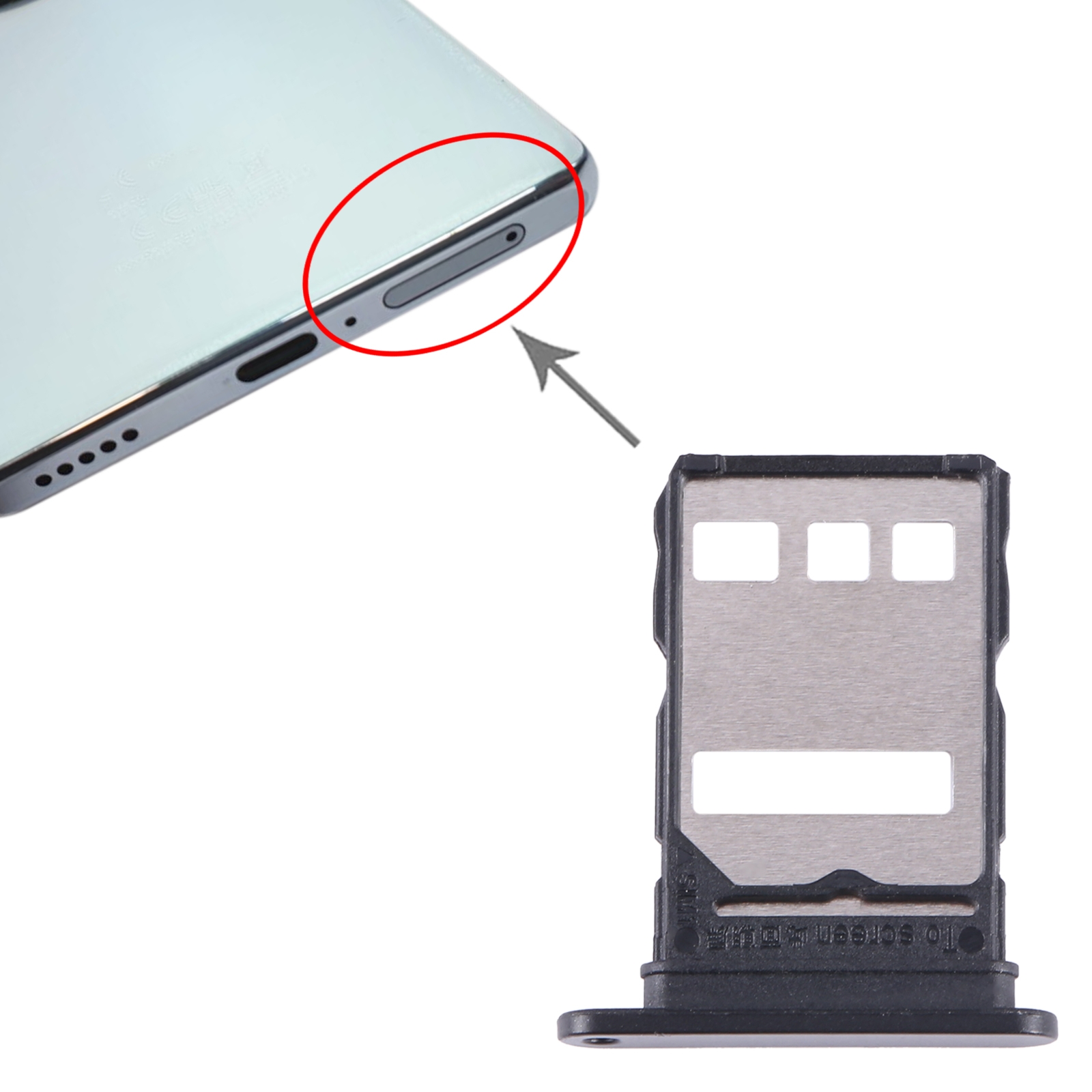 Honor X9a Black SIM Card Tray Replacement - Image 3