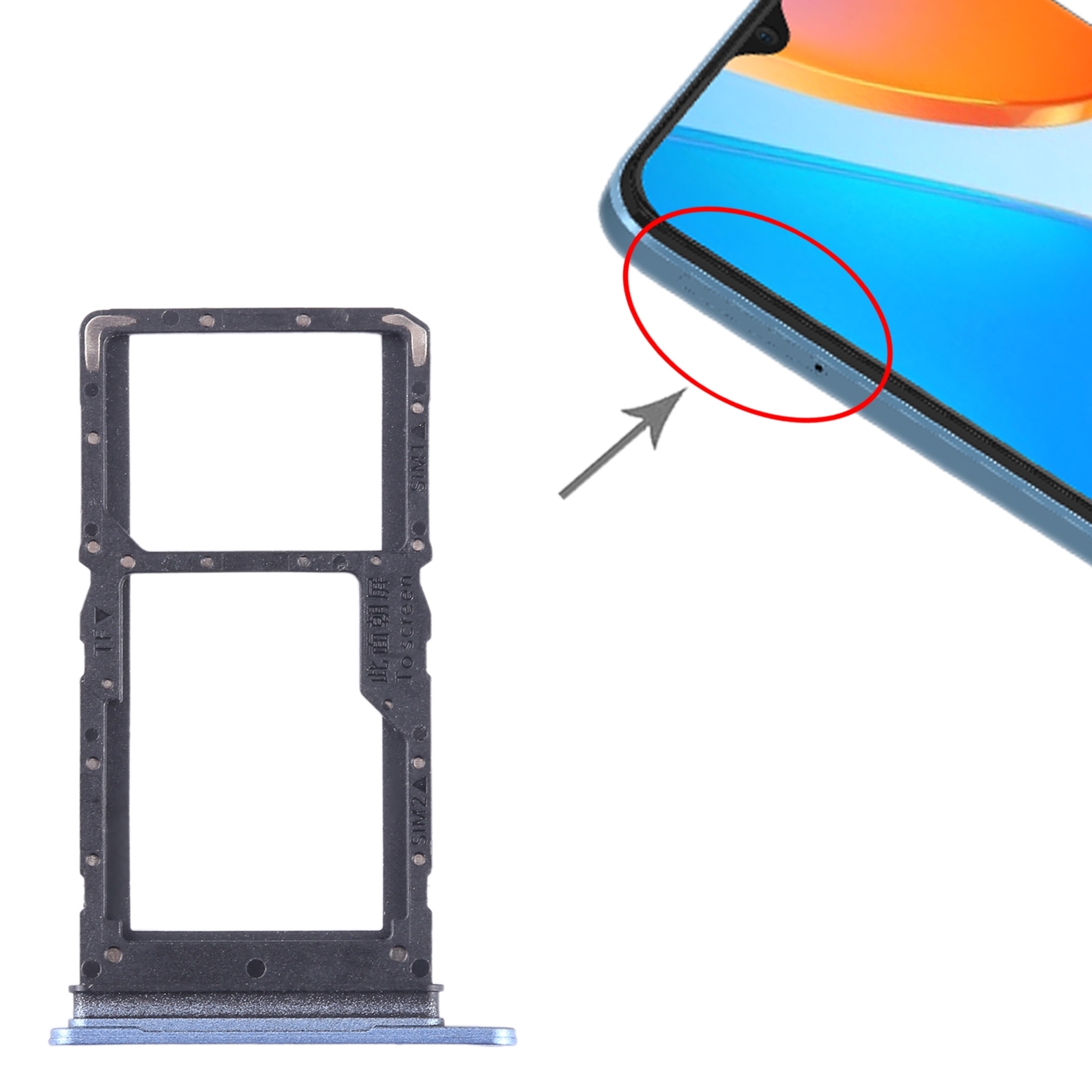 Honor X6 Blue SIM Card Tray Replacement - Image 3