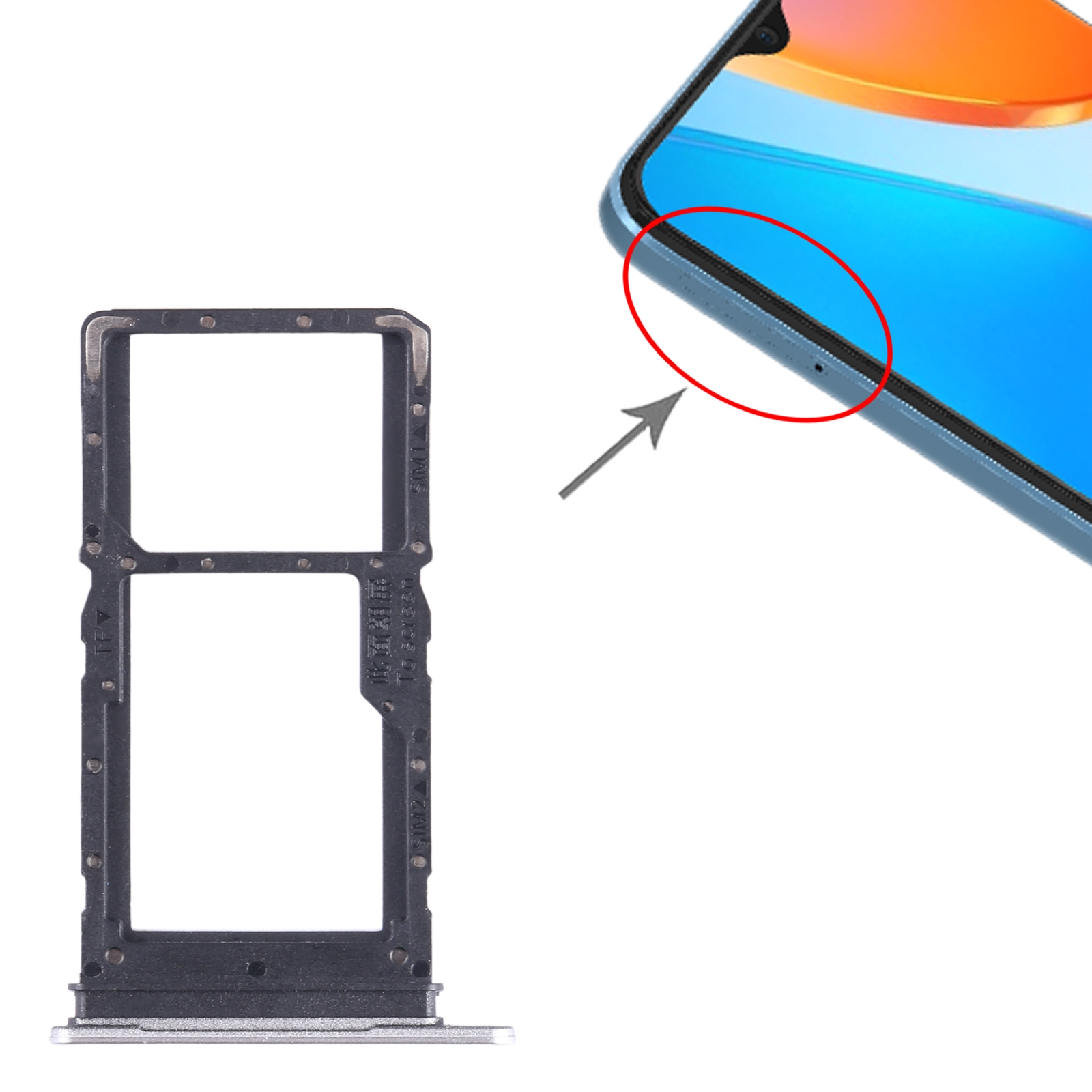 Honor X6 Silver SIM Card Tray Replacement - Image 3