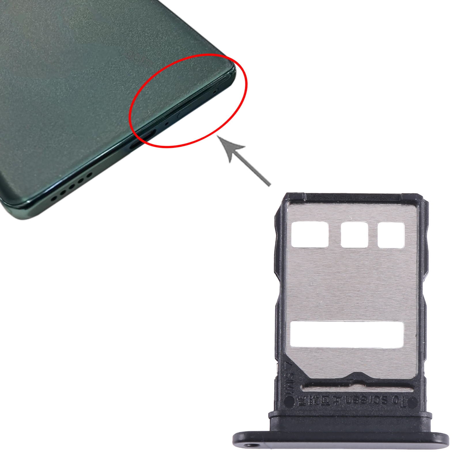 Honor X40 Black SIM Card Tray Replacement - Image 3