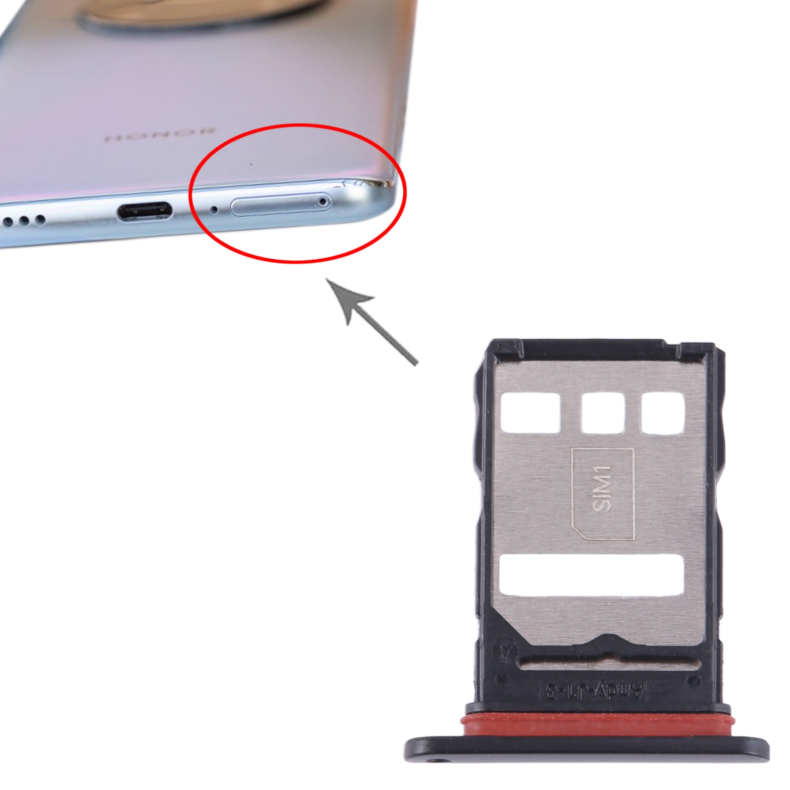 Honor Magic4 Lite Black SIM Card Tray Replacement - Image 3