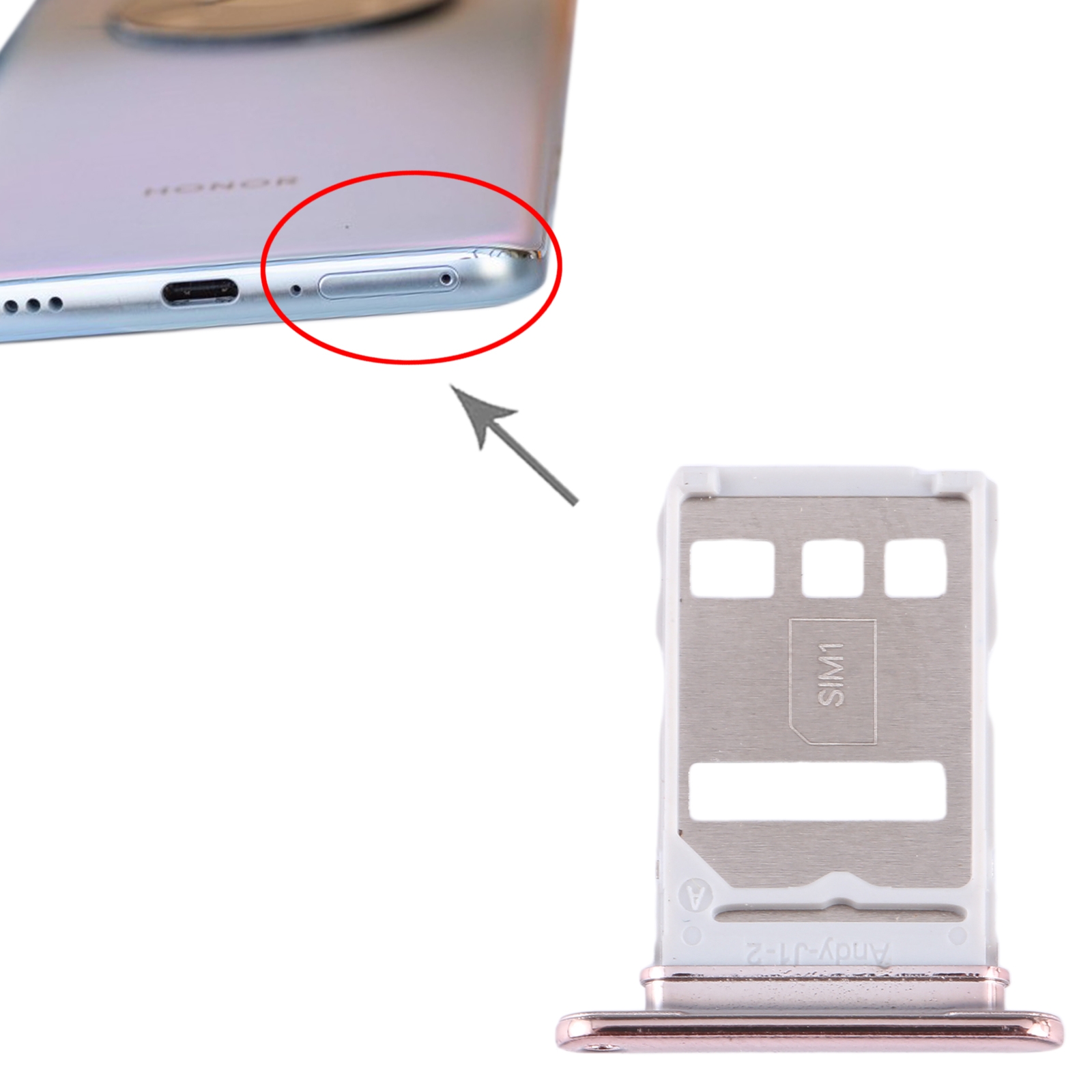 Honor Magic4 Lite Gold SIM Card Tray Replacement - Image 3