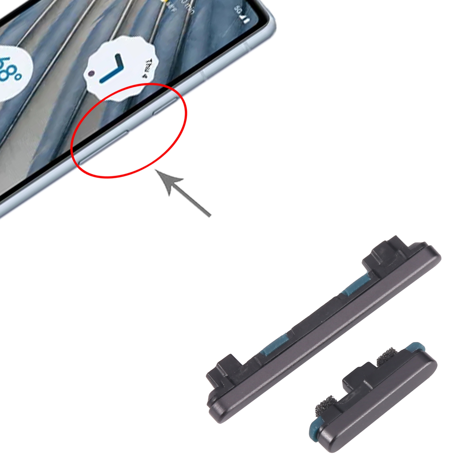 Google Pixel 7A Black Power Button Volume Button Replacement - Image 3