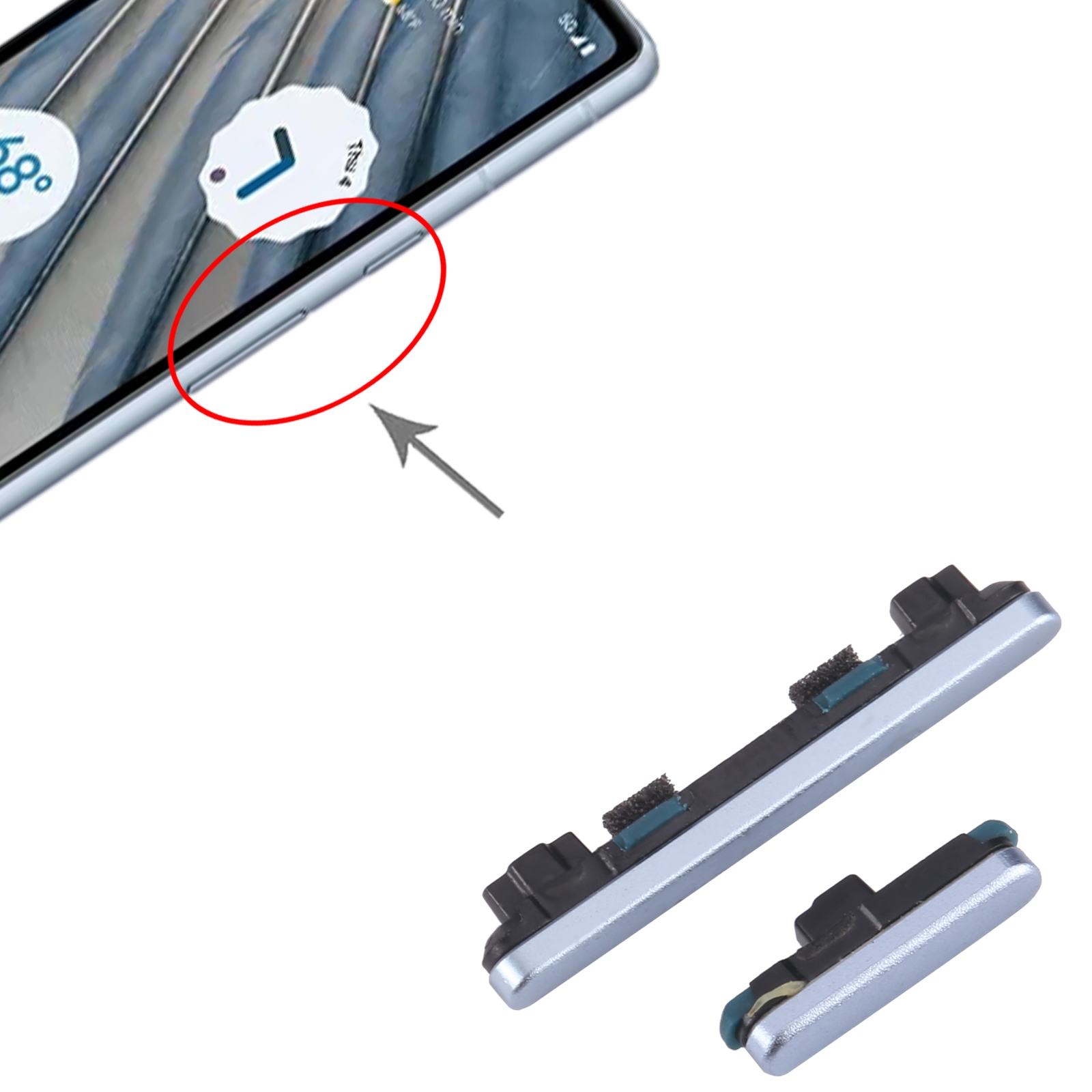 Google Pixel 7A Blue Power Button Replacement - Image 3