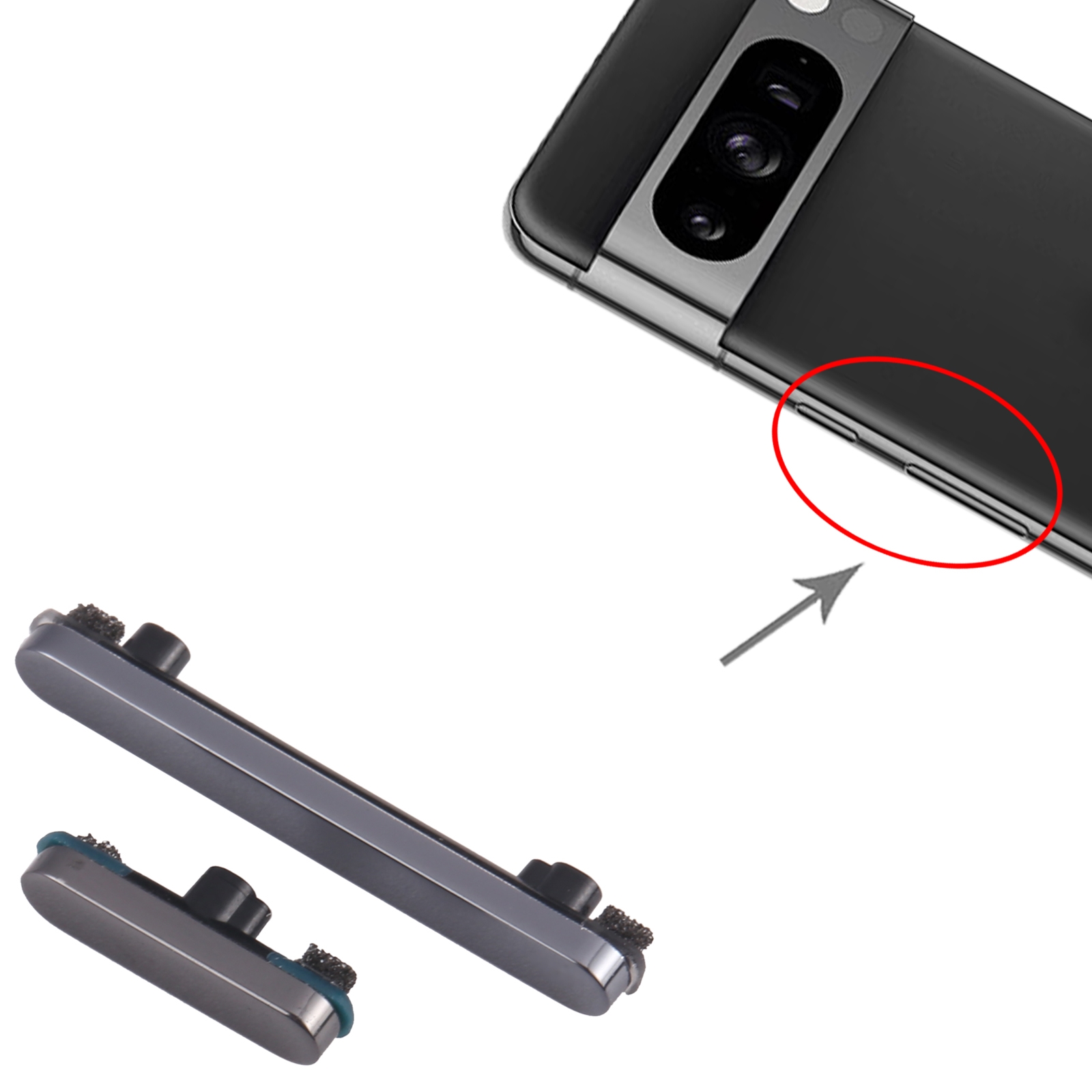 Google Pixel 8 Pro Black Power Button Volume Control Replacement - Image 3