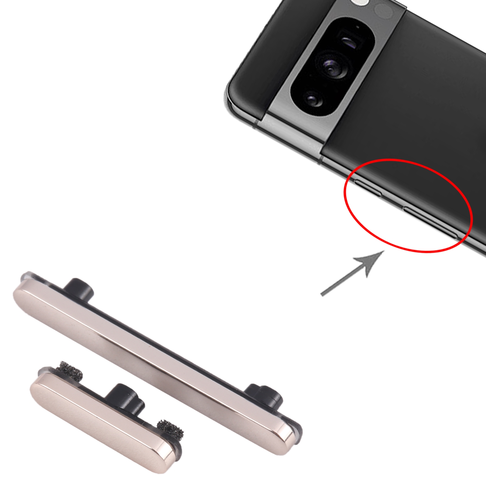 Google Pixel 8 Pro Gold Power Button Replacement - Image 3