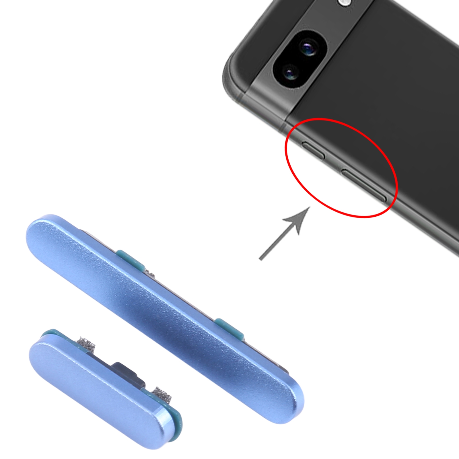 Google Pixel 8A Blue Power Button Volume Control Replacement - Image 3