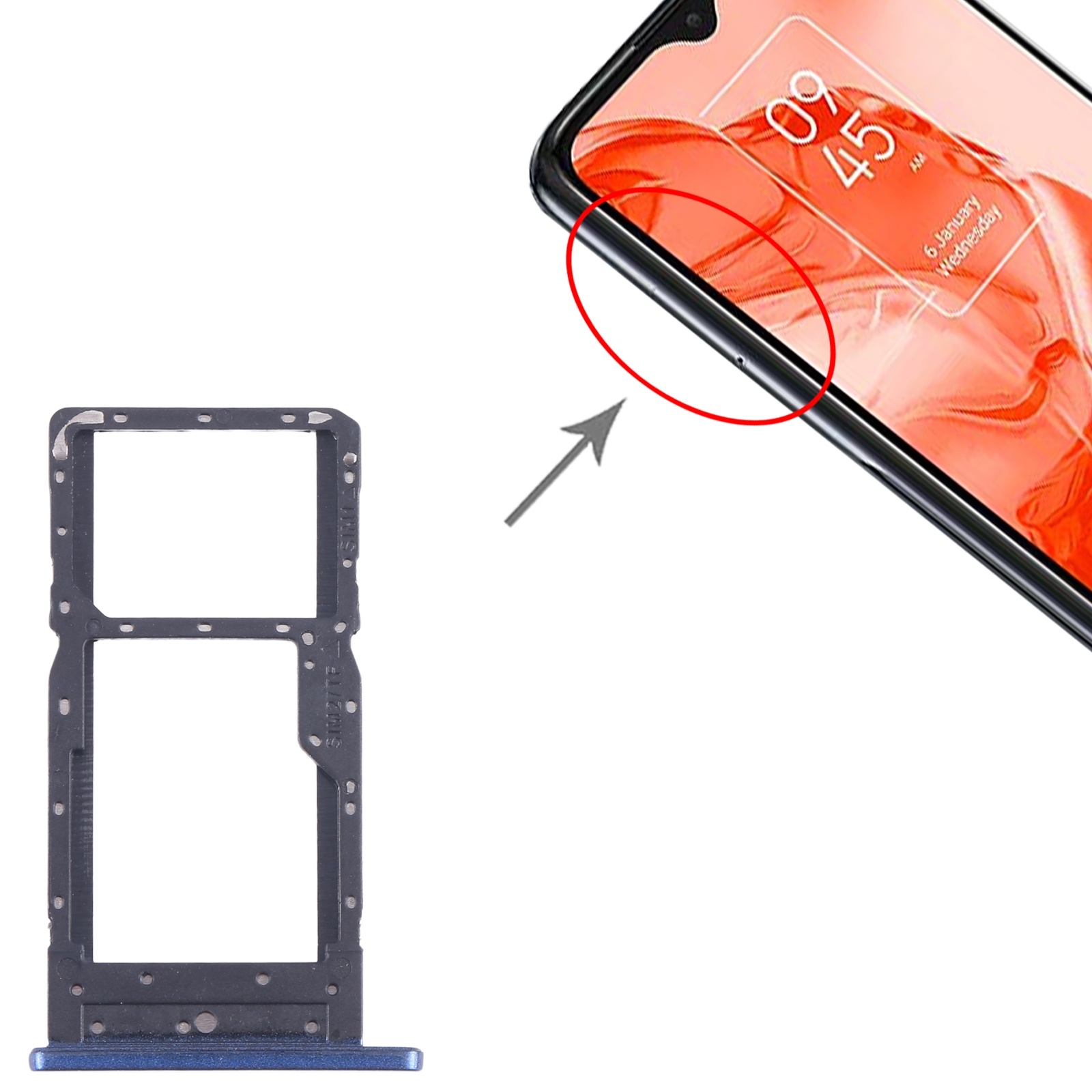TCL 205 Blue SIM Card Tray Replacement - Image 3
