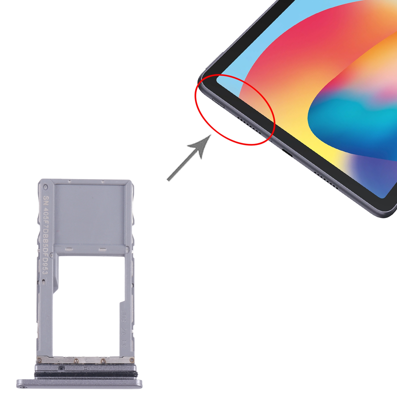 TCL 10 TabMax Black Micro SD Card Tray Replacement - Image 3