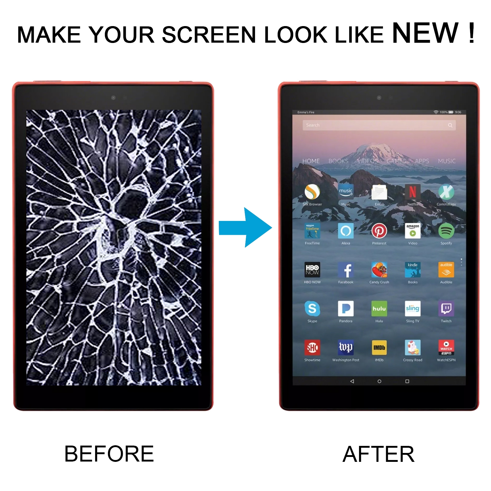 Amazon Kindle Fire HD 10 2017 LCD Screen Digitizer Replacement - Image 5