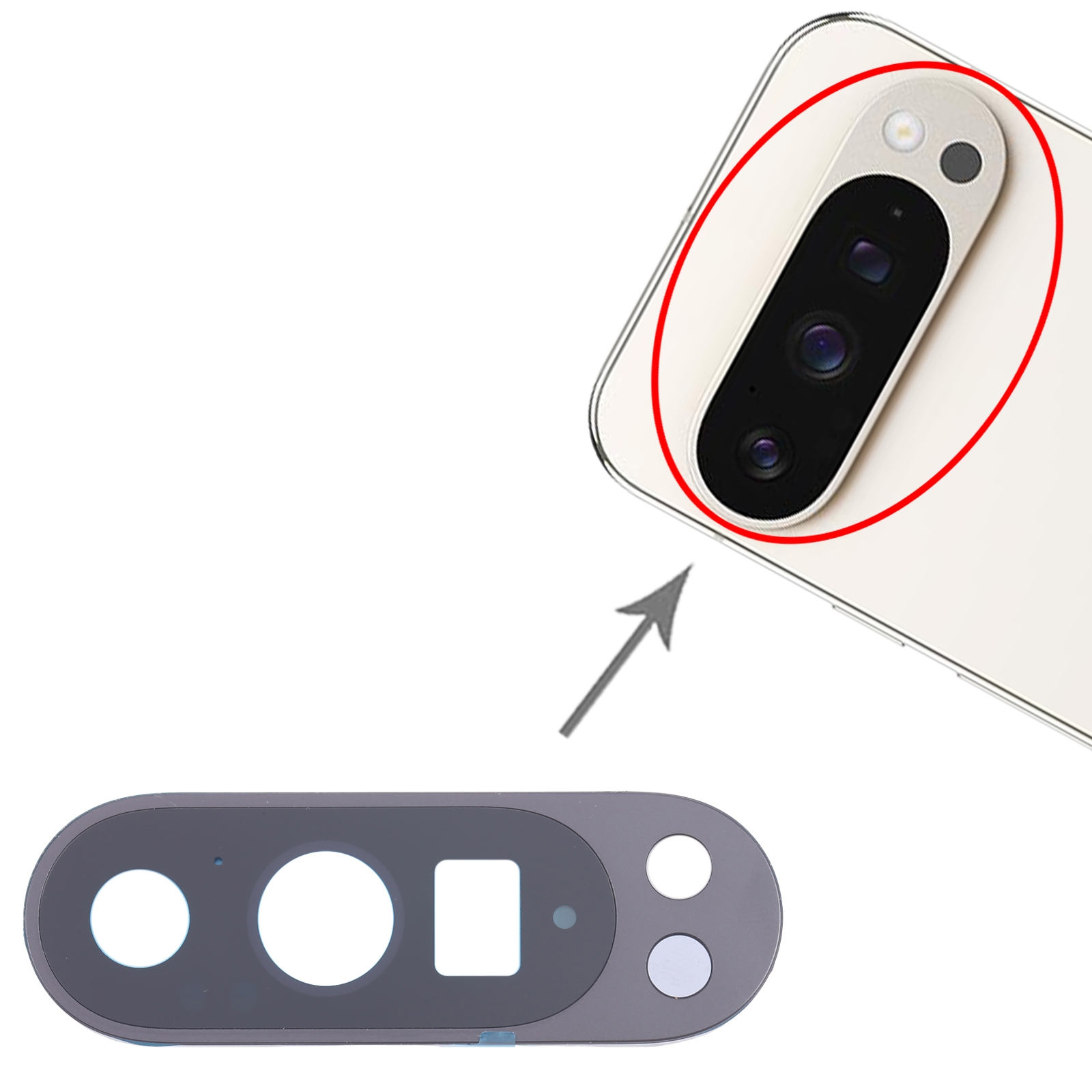 Google Pixel 9 Pro Black Camera Lens Cover Replacement - Image 3