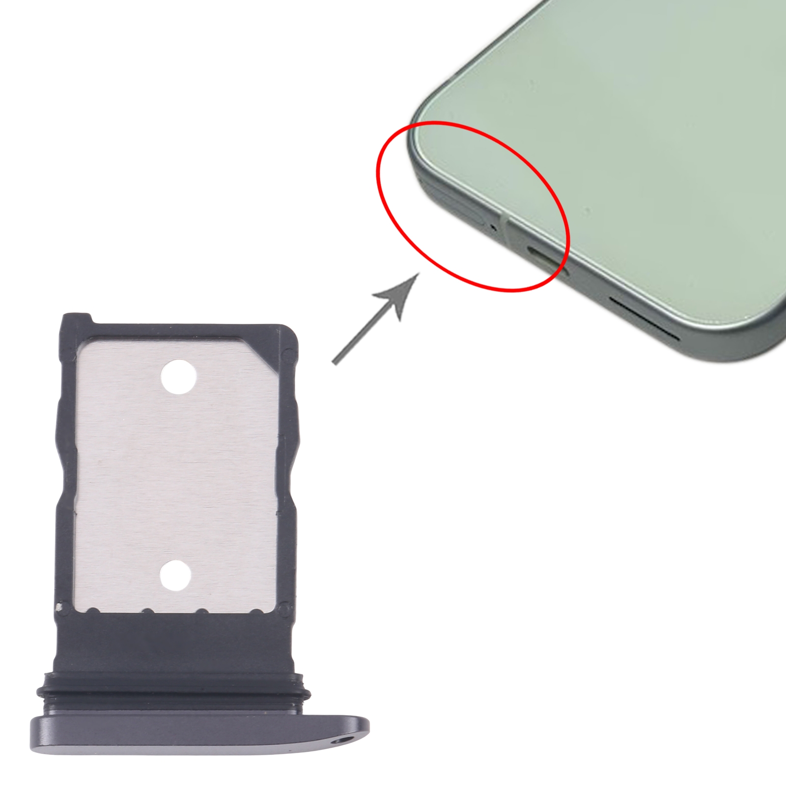 Google Pixel 9 Black SIM Card Tray Replacement - Image 3