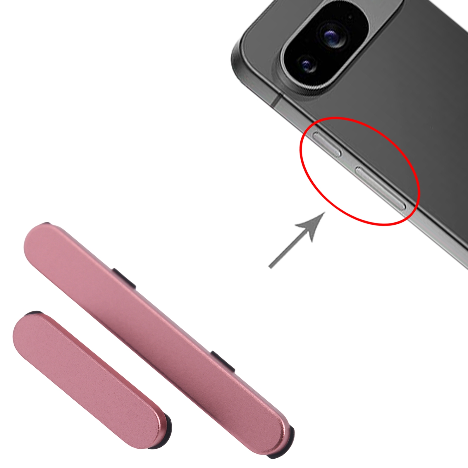 Google Pixel 9 Pink Power Button and Volume Control Replacement - Image 3