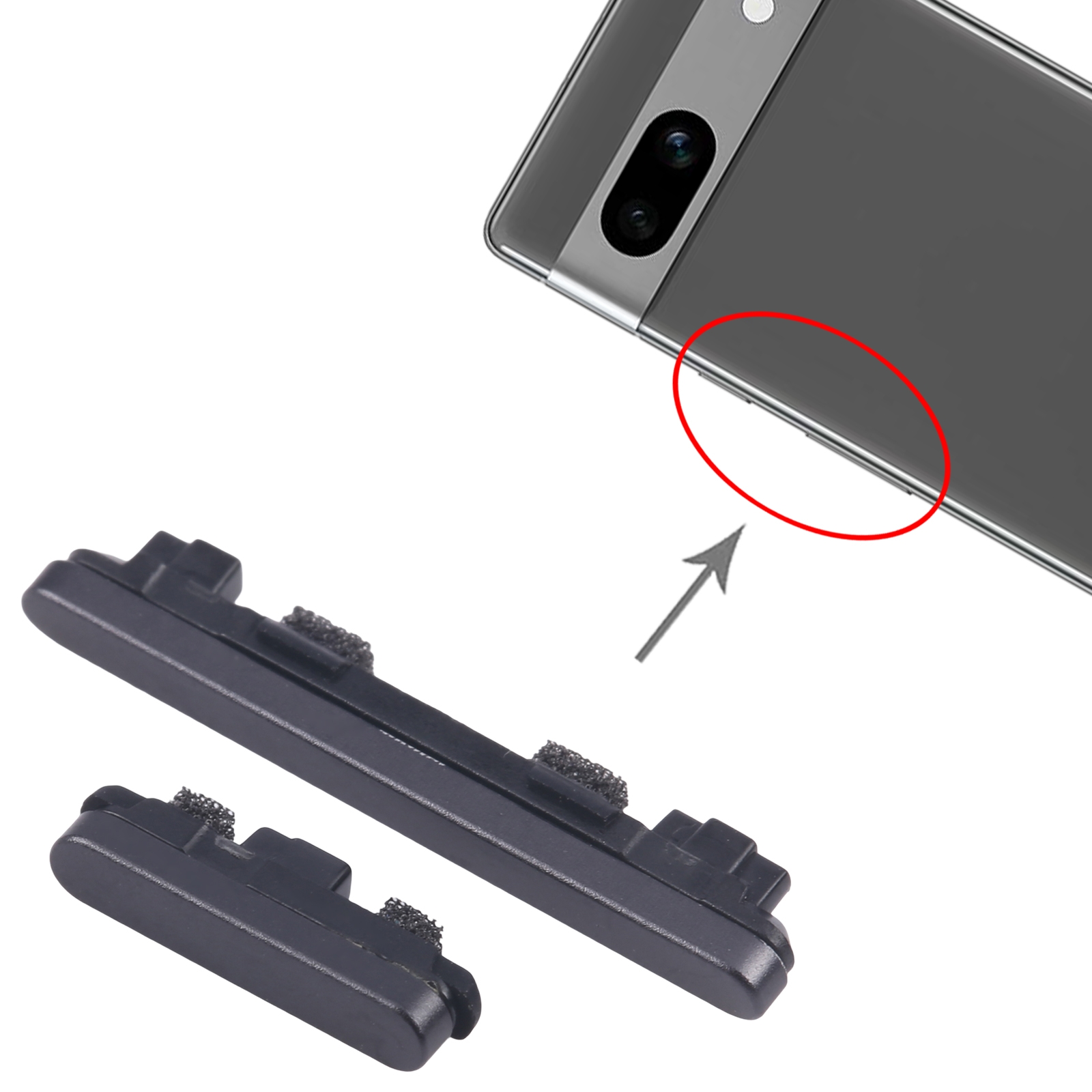 Google Pixel 7a Black Power Button Volume Button Replacement - Image 3