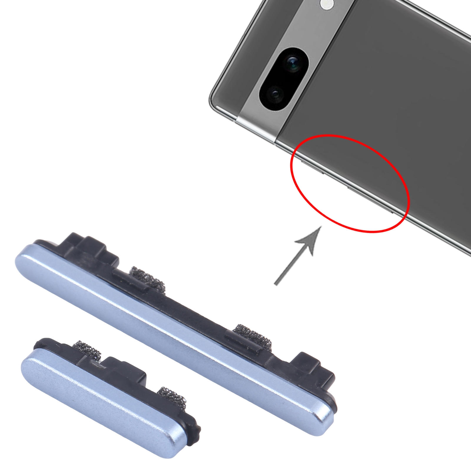 Google Pixel 7a Blue Power Button Volume Control Replacement - Image 3