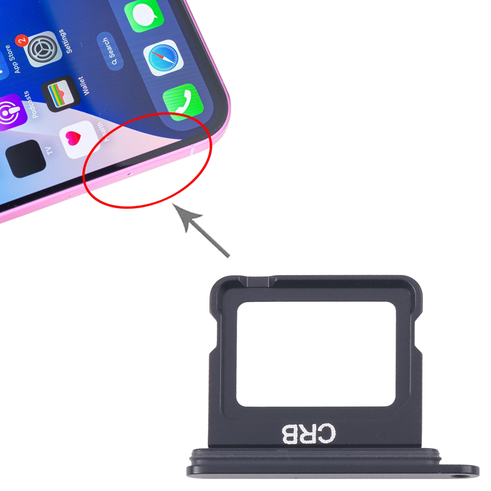 iPhone 16 Black SIM Card Tray Replacement - Image 3