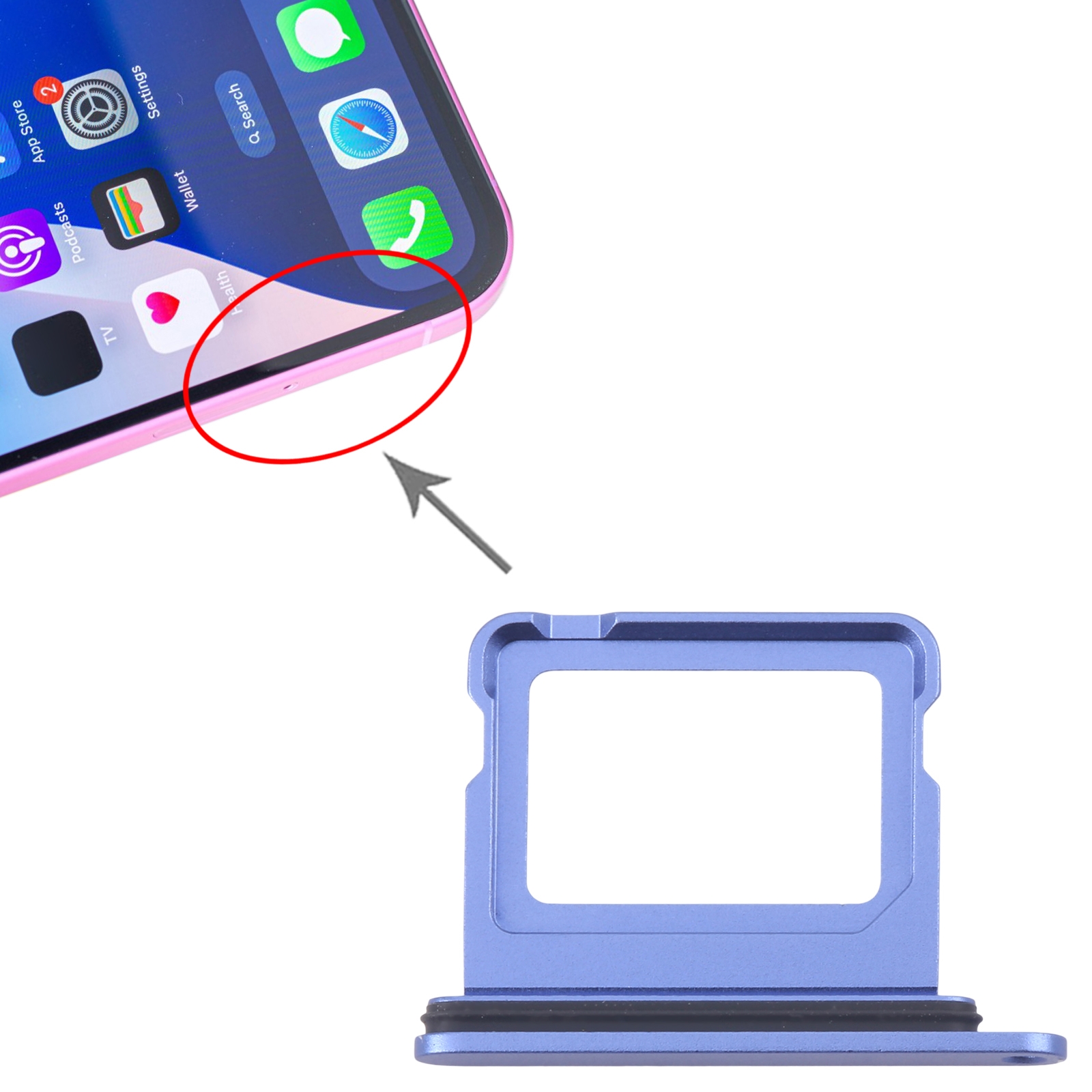 iPhone 16 Plus Blue SIM Card Tray Replacement - Image 3