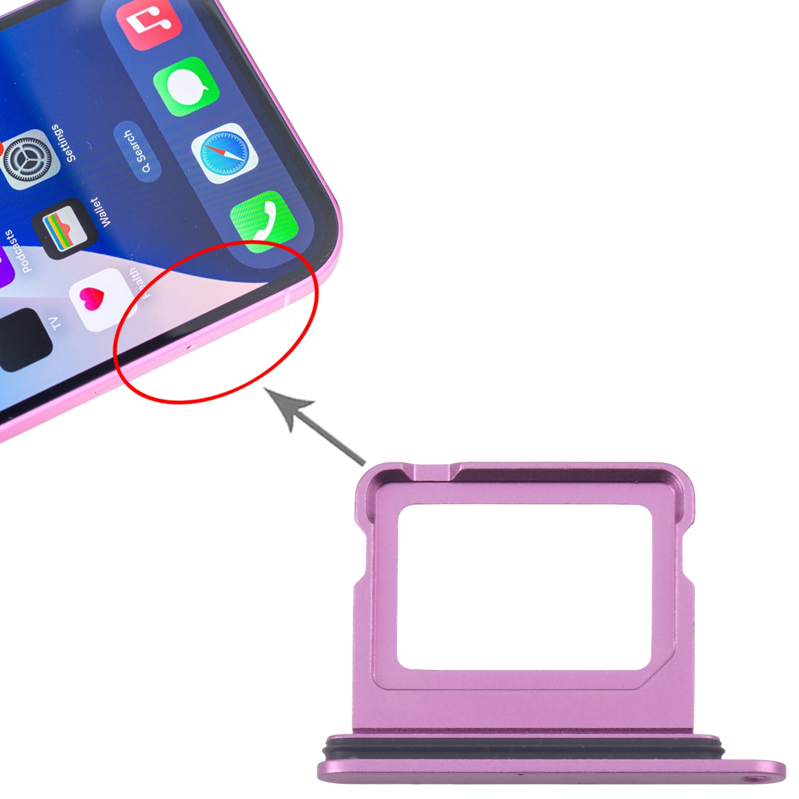 iPhone 16 Purple SIM Card Tray Replacement - Image 3
