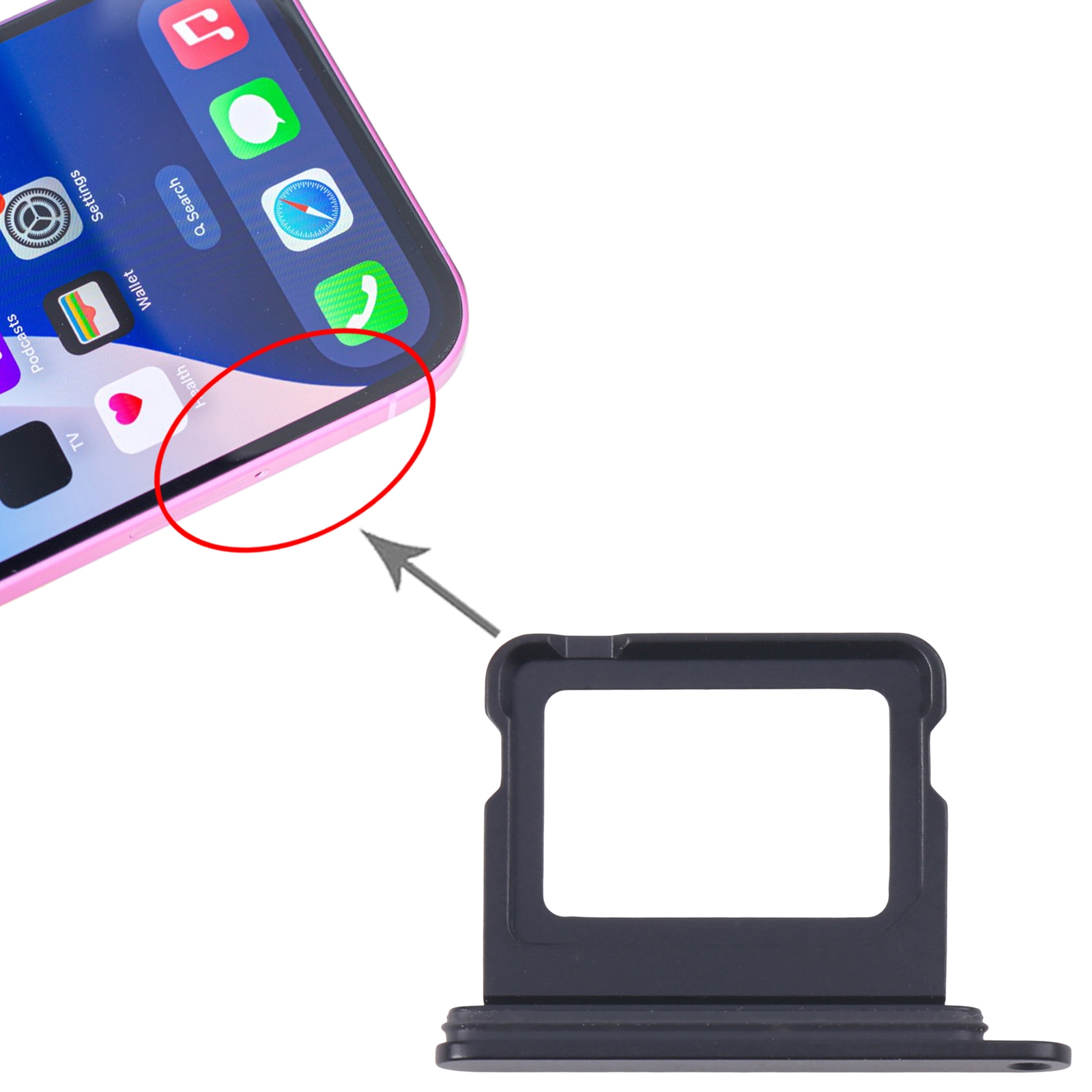 iPhone 16 Plus Black SIM Card Tray Replacement - Image 3