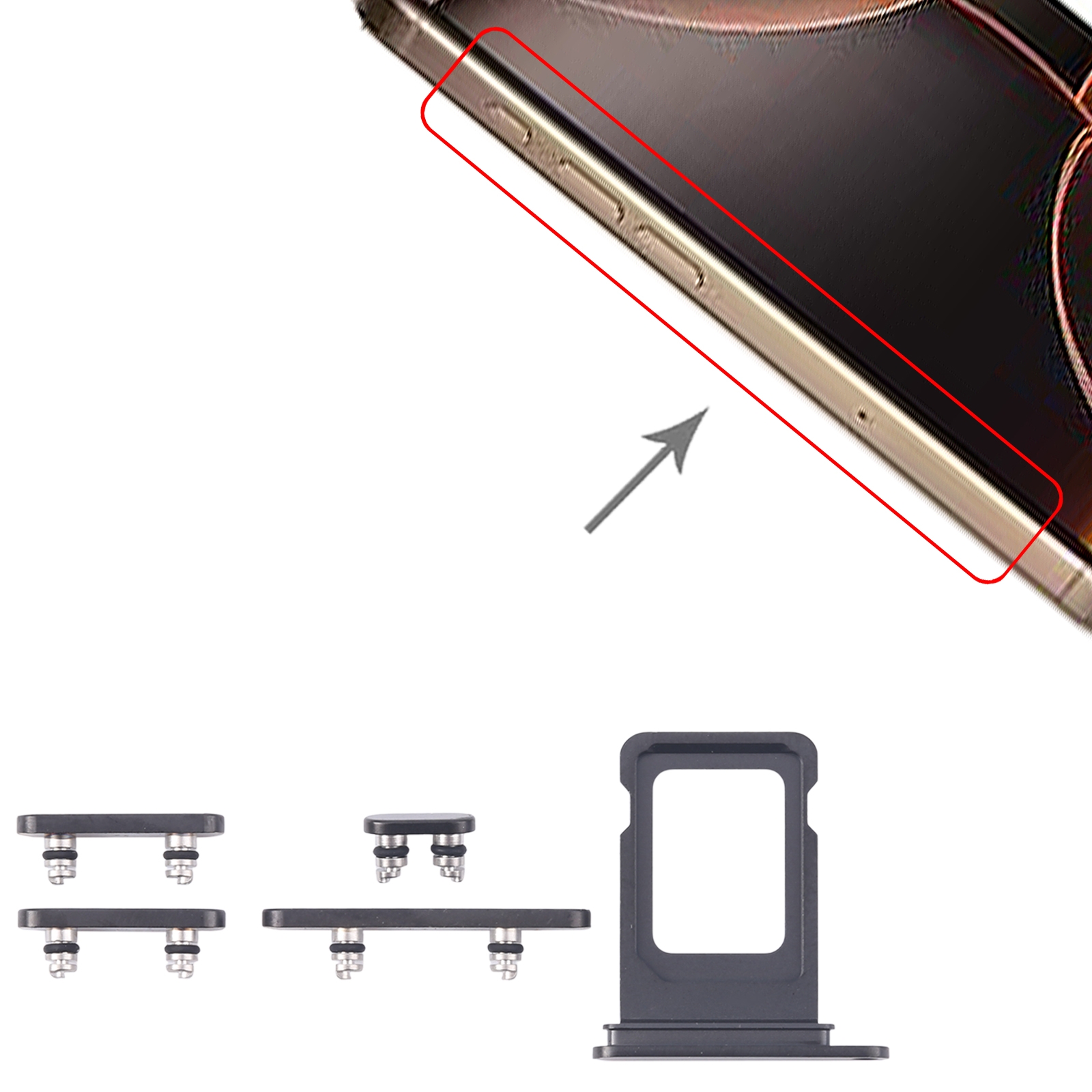 iPhone 16 Pro Max Black SIM Tray Side Buttons Replacement - Image 3
