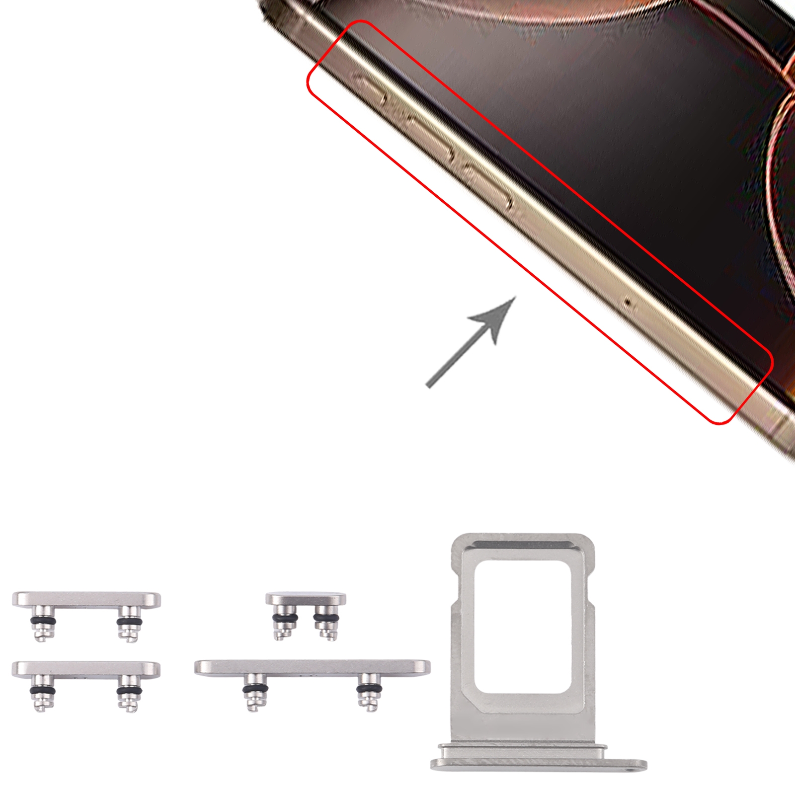 iPhone 16 Pro Max White SIM Tray and Side Buttons Replacement - Image 3