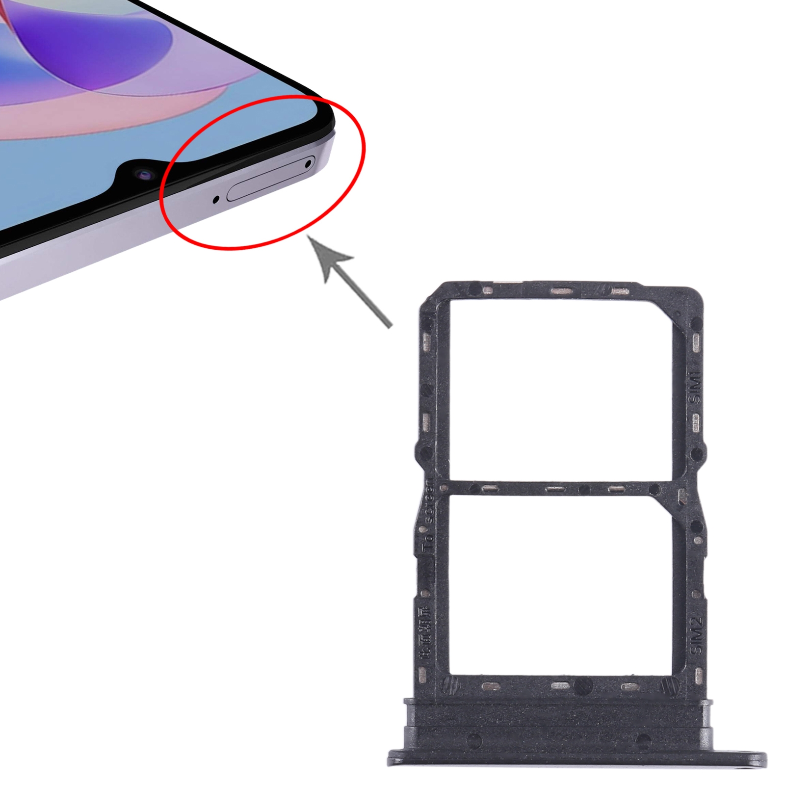 Honor Play 40 Plus Black SIM Card Tray Replacement - Image 3