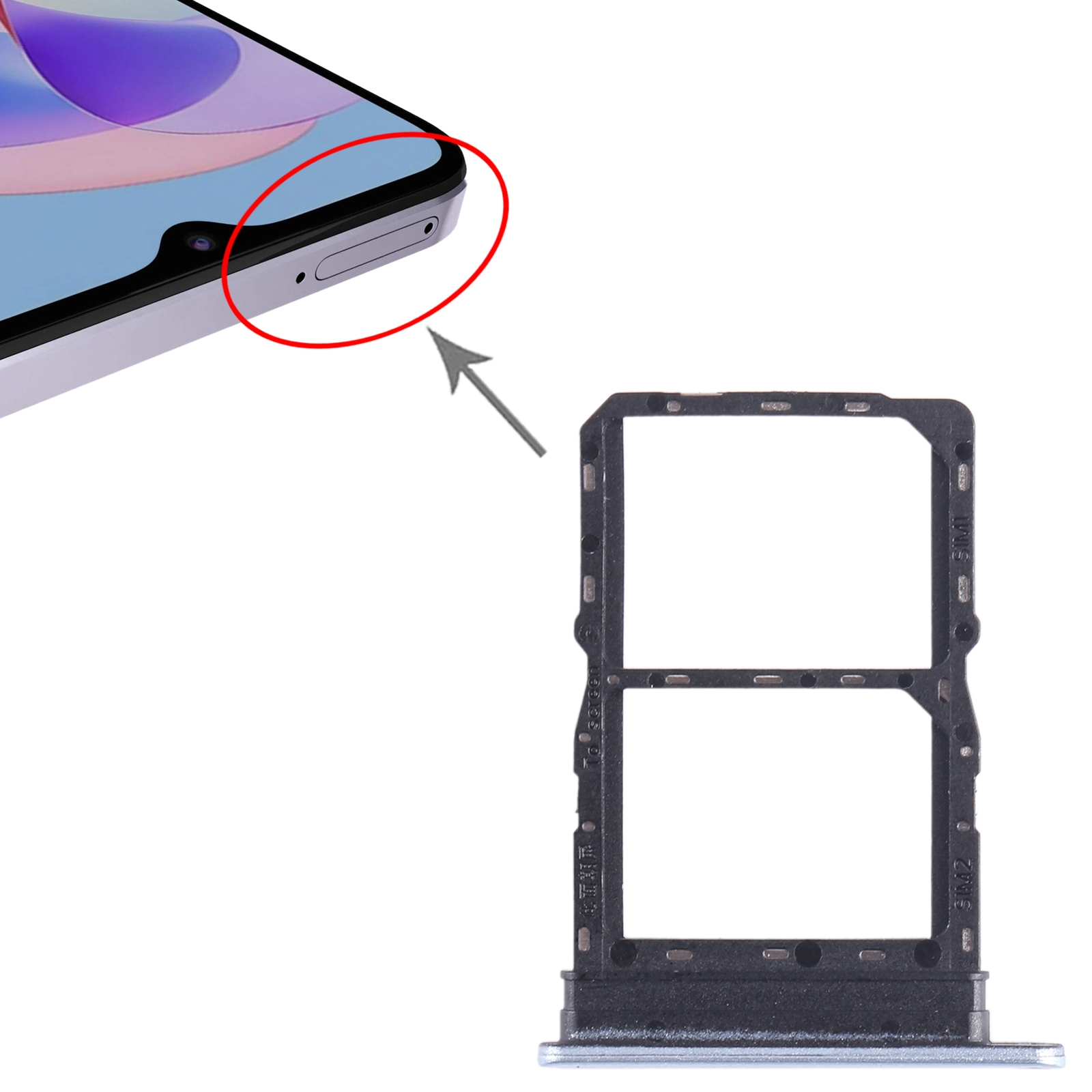 Honor Play 40 Plus Silver SIM Card Tray Replacement - Image 3