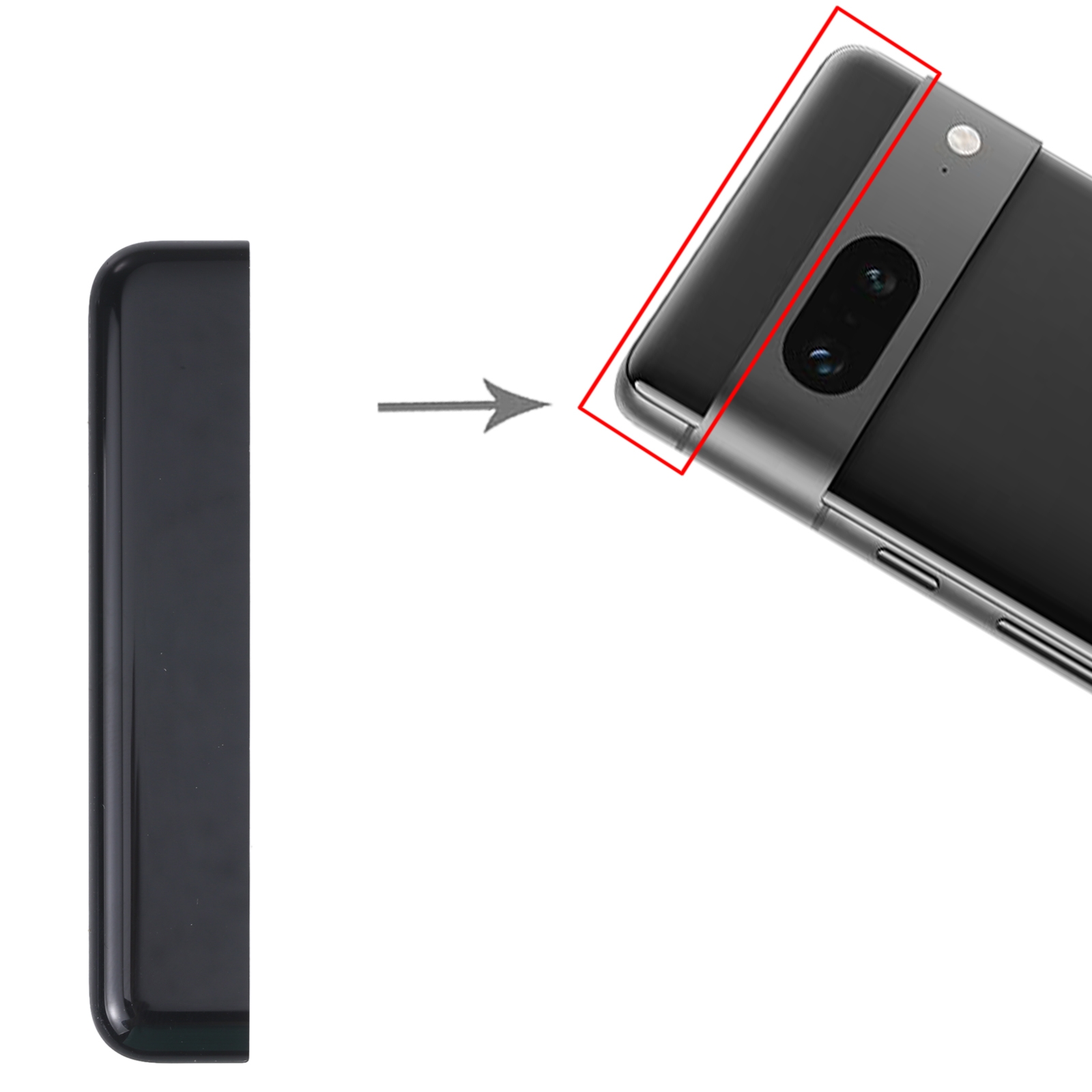 Google Pixel 7 Black Back Cover Replacement - Image 3