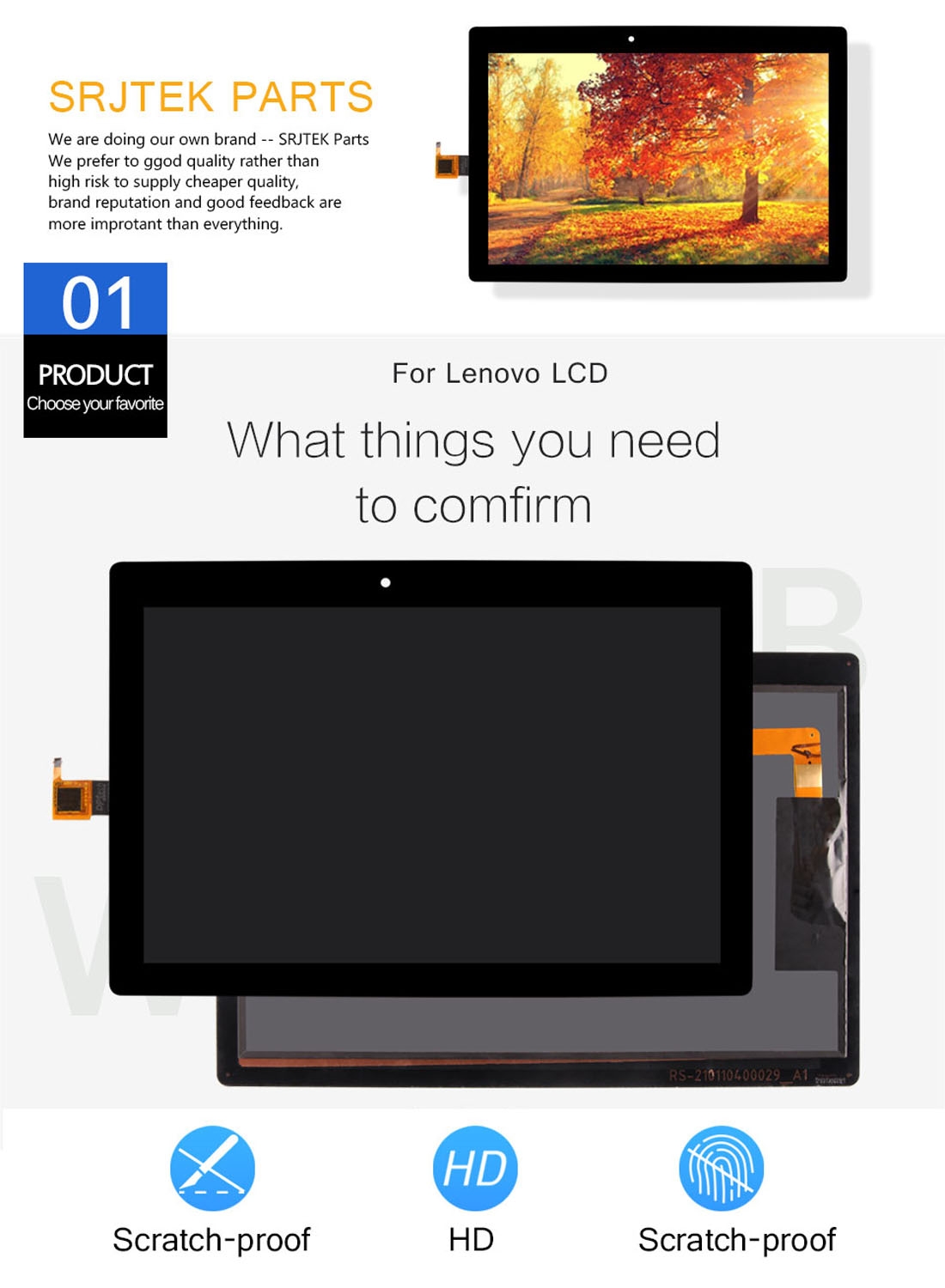Lenovo Tab 3 10 Plus TB-X103 Black LCD Screen Replacement - Image 2