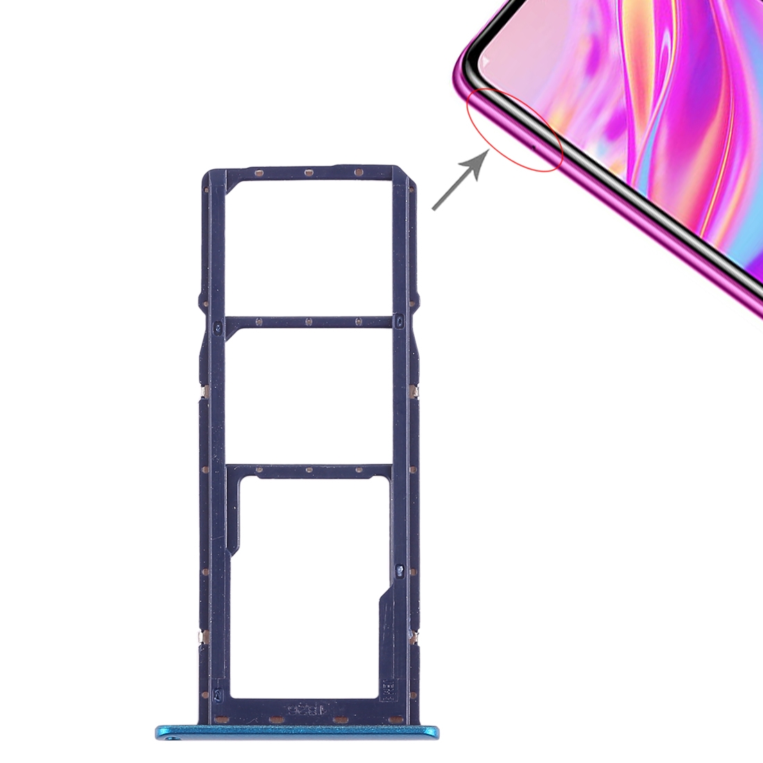 Huawei Enjoy 9 Blue SIM Card Tray Replacement - Image 4
