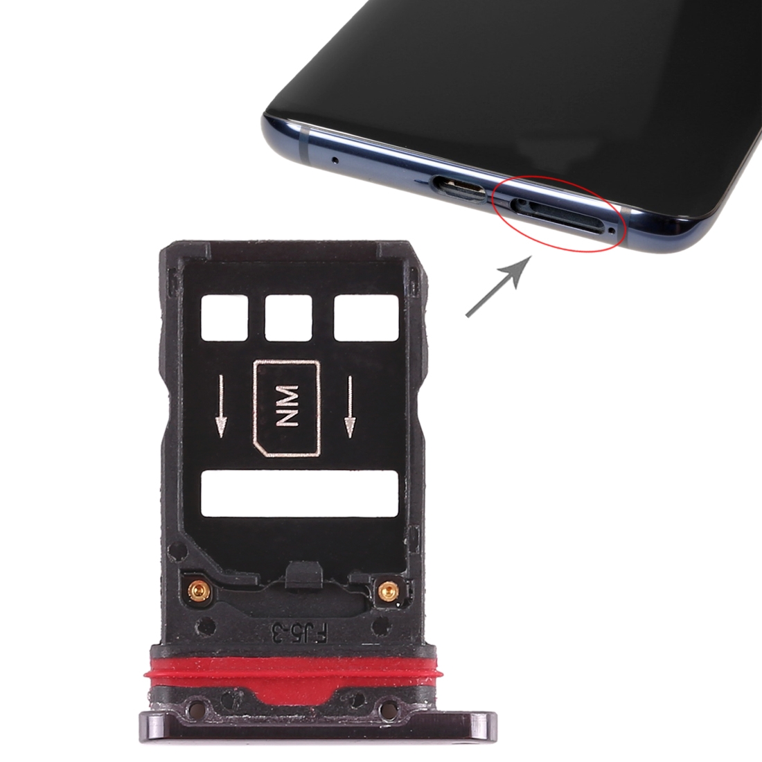 Huawei Mate 20 Pro Black SIM Card Tray Replacement - Image 4