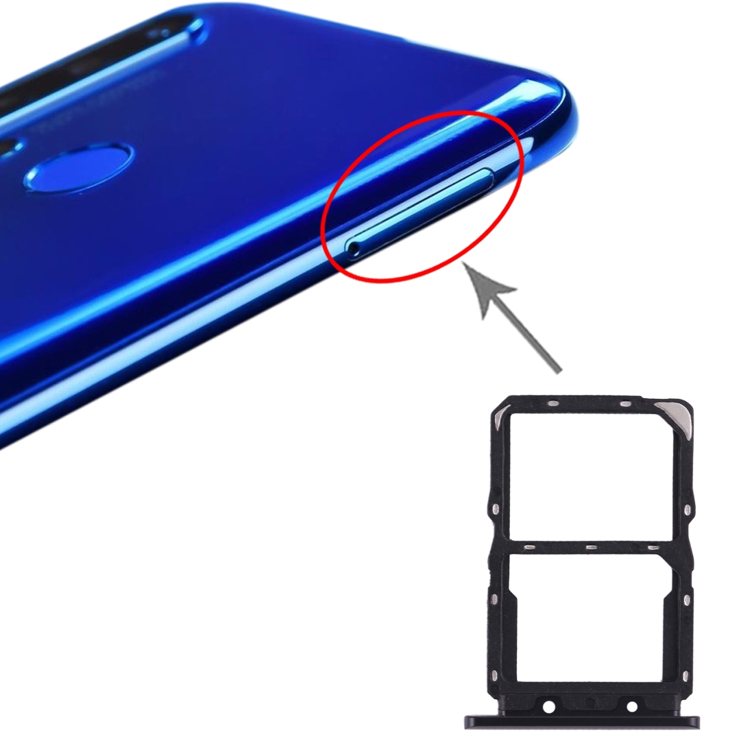 Huawei Nova 5 Black SIM Card Tray Replacement - Image 4
