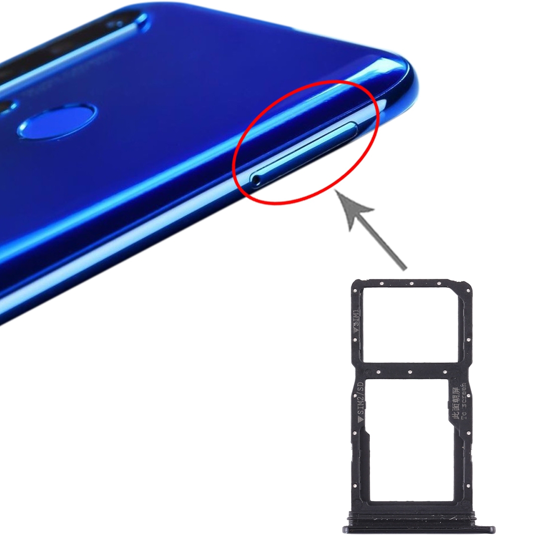 Huawei Nova 5i Black SIM Card Tray Replacement - Image 4