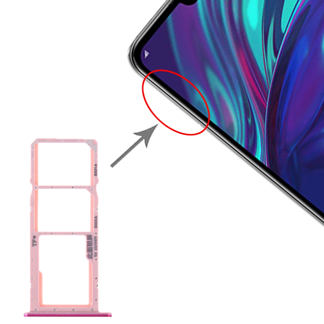 Huawei Y7 Prime 2019 Purple SIM Card Tray Replacement - Image 4