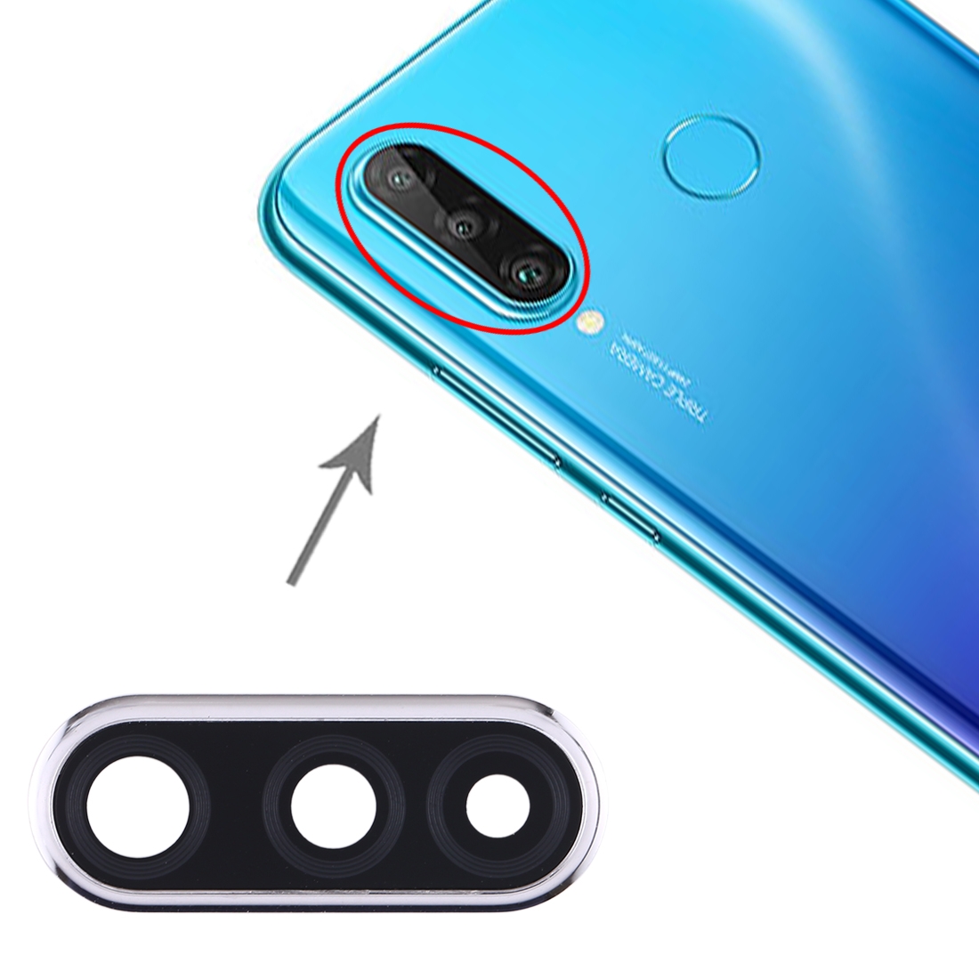 Huawei P30 Lite Silver Camera Lens Cover Replacement - Image 4