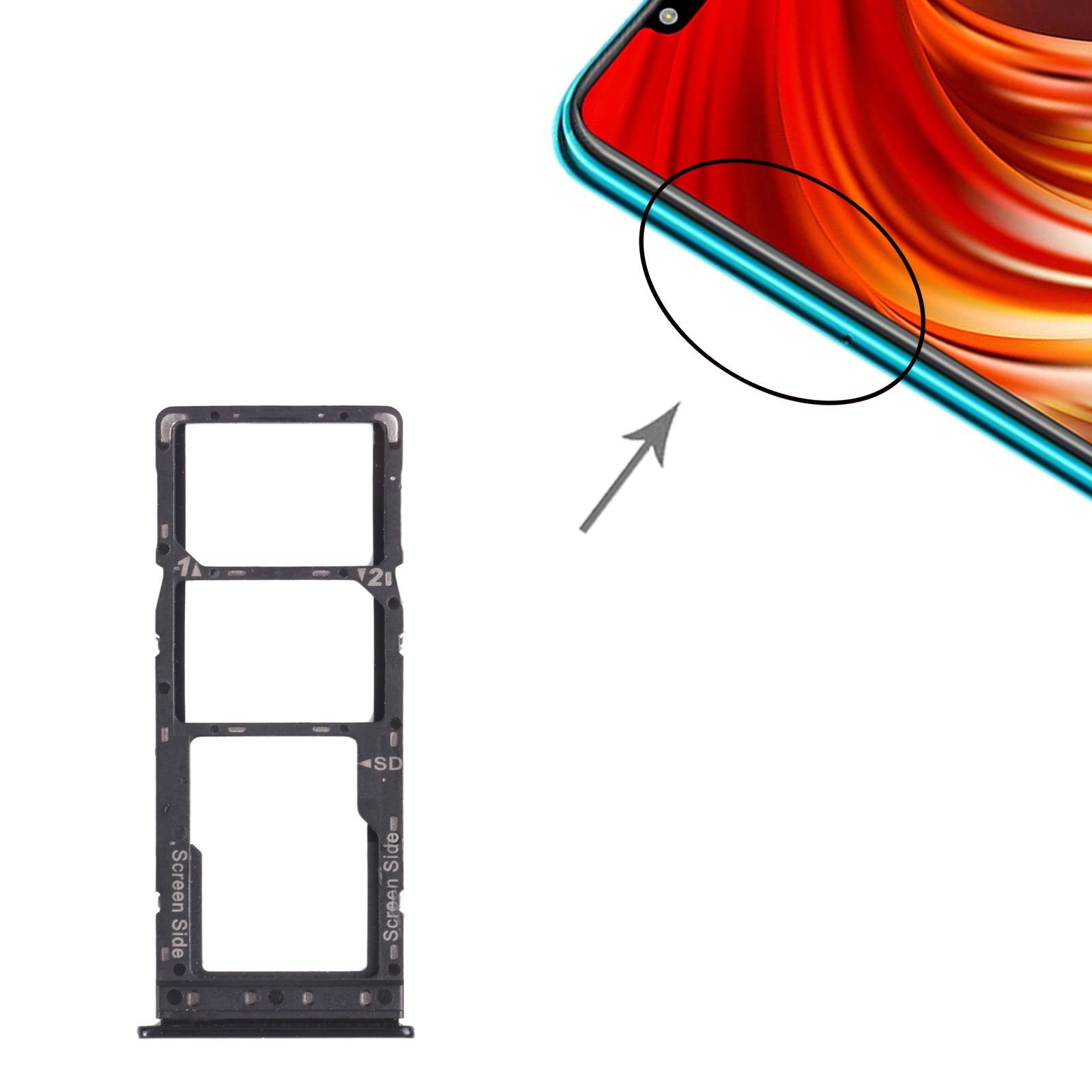 Infinix HOT 7 Pro X625B Black SIM Card Tray Replacement - Image 3