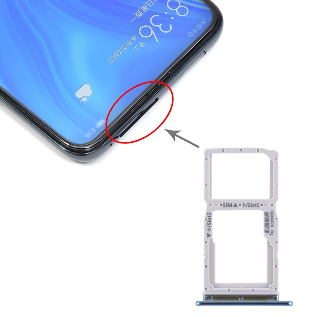 Huawei Enjoy 10 Plus Breathing Crystal SIM Card Tray Replacement - Image 4