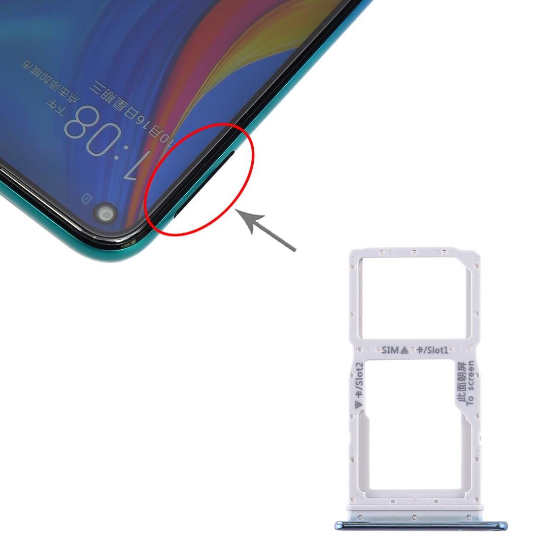 Huawei Enjoy 10 Plus Blue SIM Card Tray Replacement - Image 4