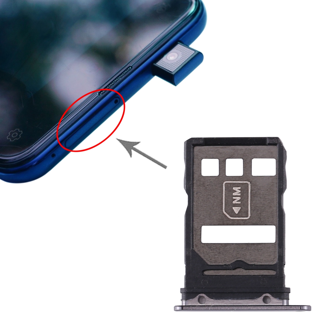 Huawei Mate 30 Black SIM Card Tray Replacement - Image 4
