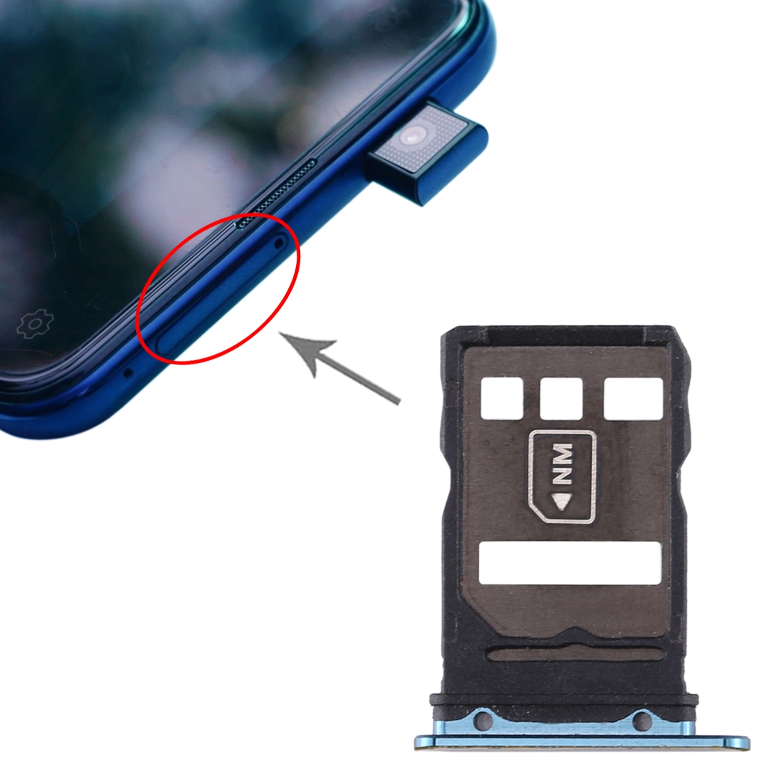 Huawei Mate 30 Blue SIM Card Tray Replacement - Image 4