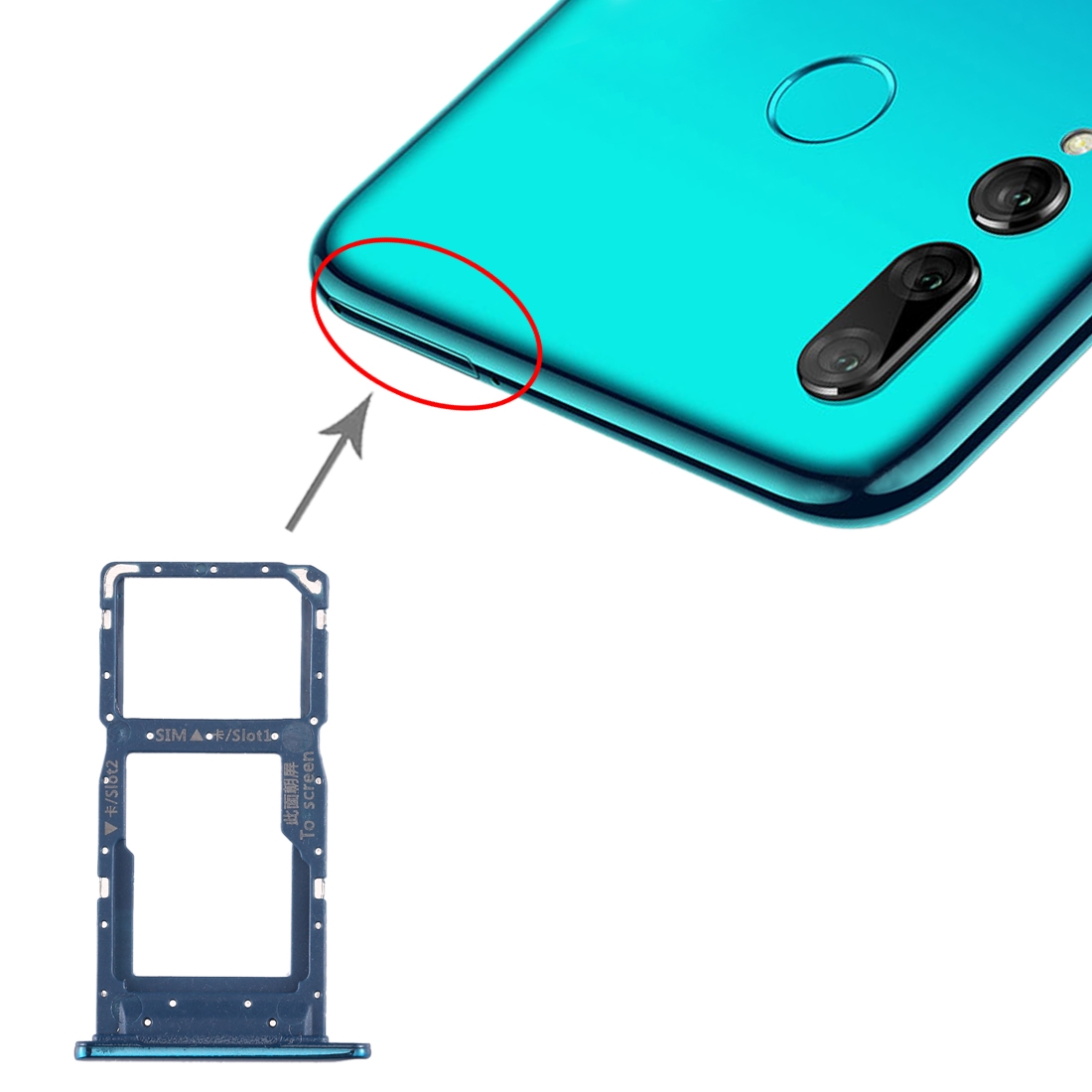 Huawei Enjoy 9s Blue SIM Card Tray Replacement - Image 4