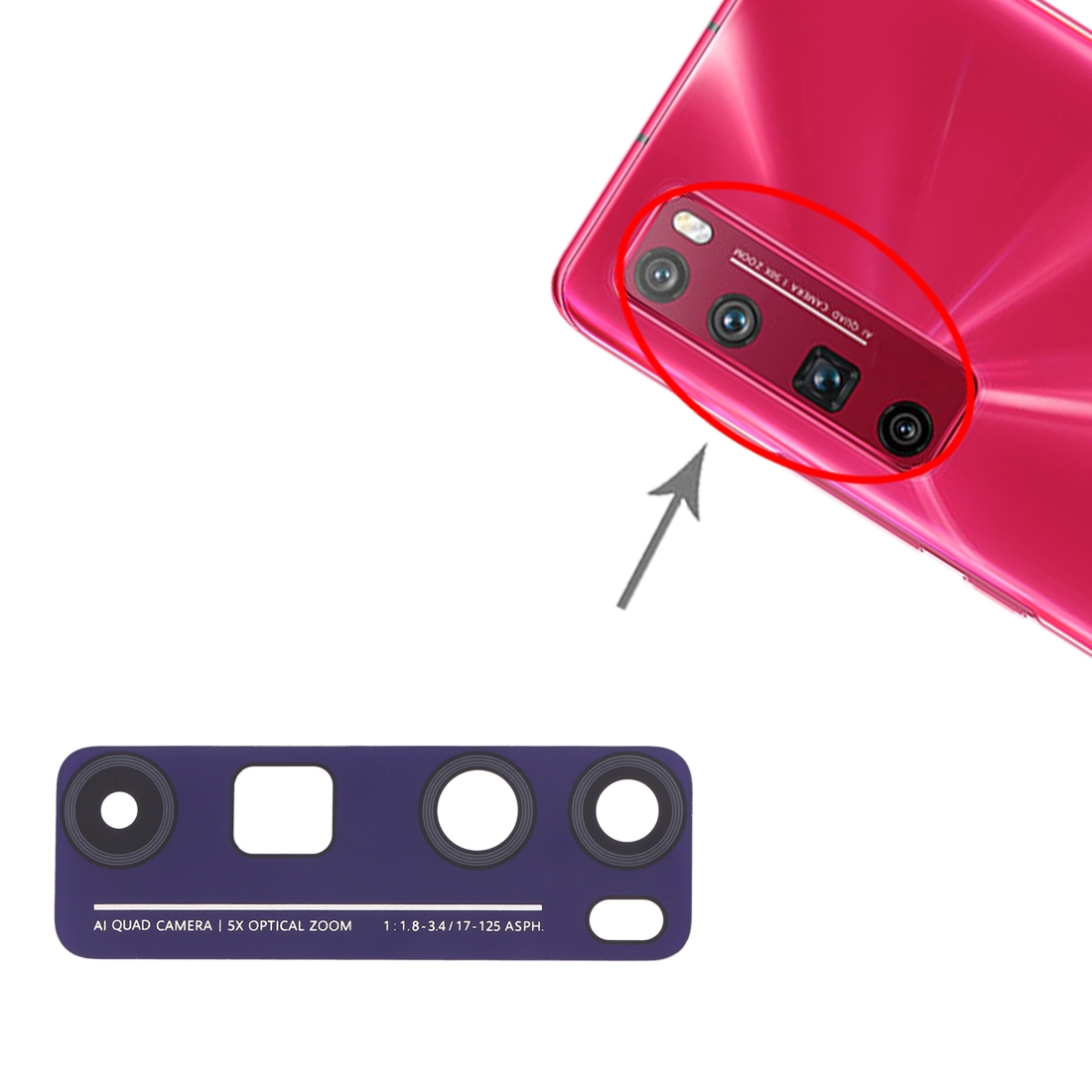 Huawei Nova 7 Pro 5G Purple Camera Lens Replacement - Image 4